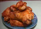 Chicken wings - butter, Frank's RedHot hot sauce, some Valentina (extra hot) hot sauce, and a bit of Gochujang hot pepper paste., click to load a larger version