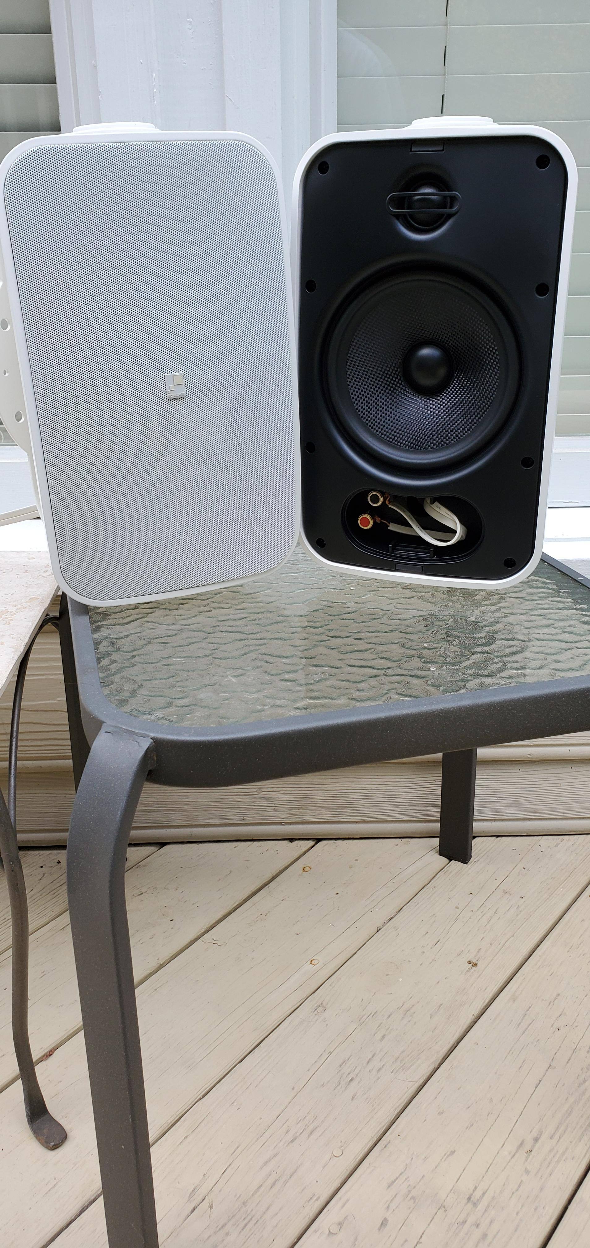 Speaker views w/grill & showing wiring, click to load a larger version