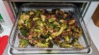 brussels sprouts, broccoli, bacon on air fry, click to load a larger version