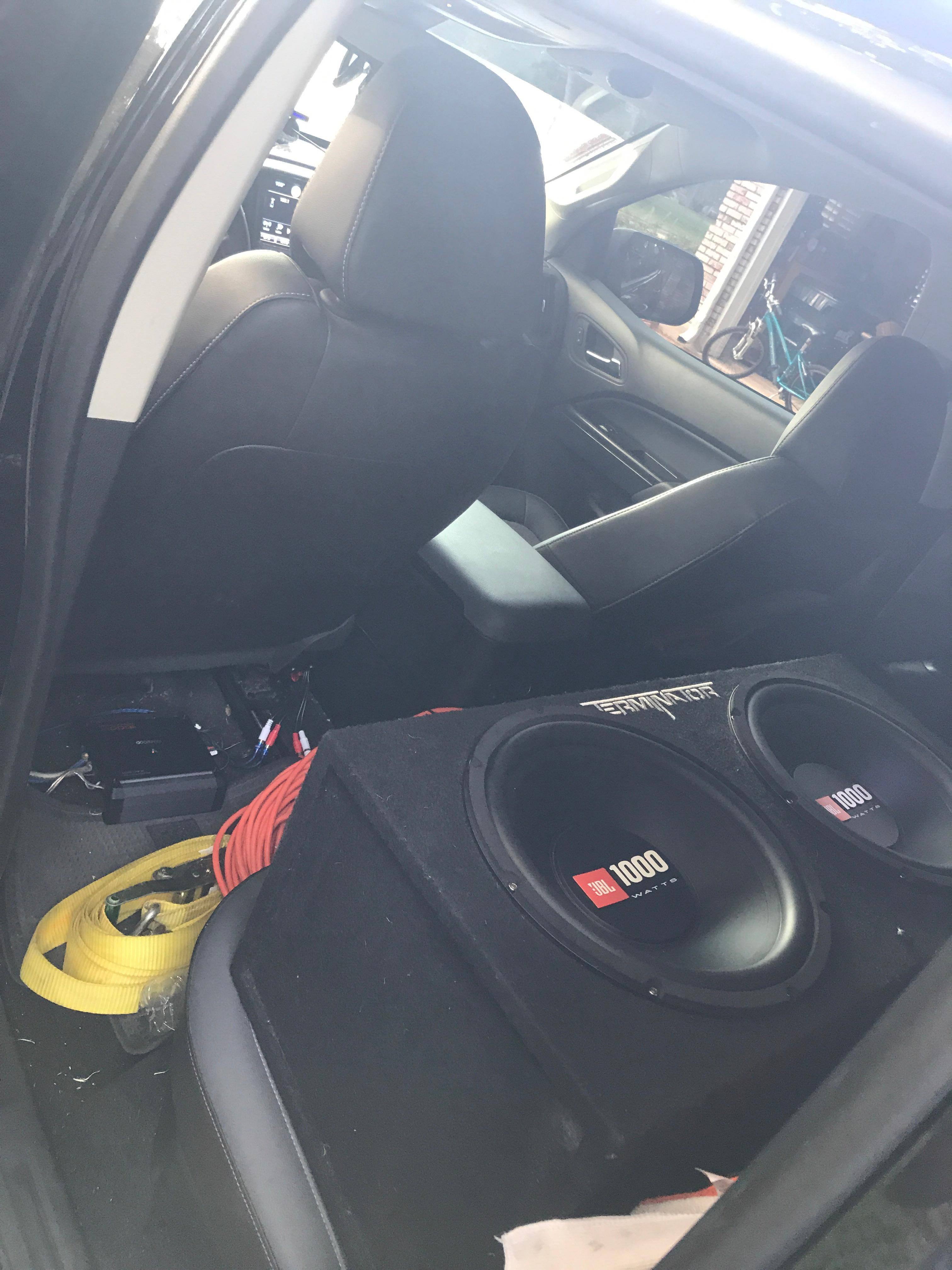2 12" JBL set up with amp under seat, click to load a larger version