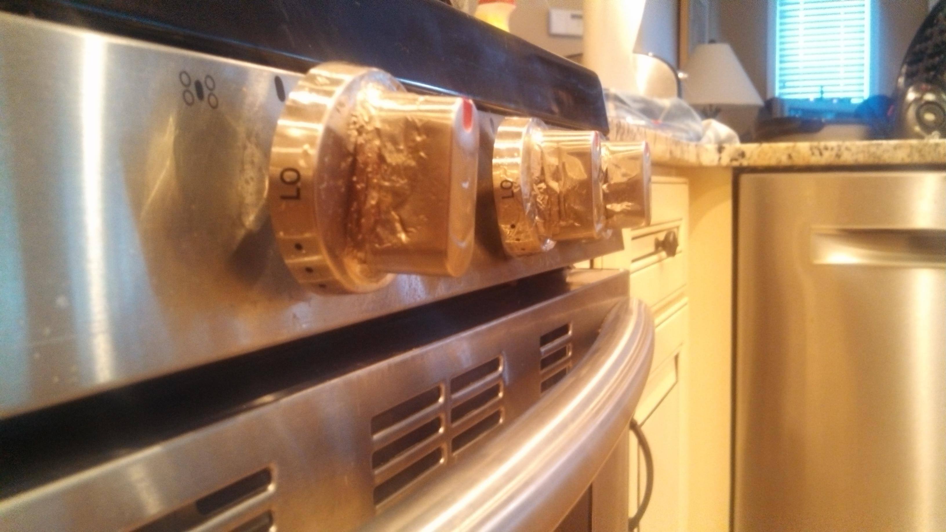 Melted knobs on Samsung range, click to load a larger version