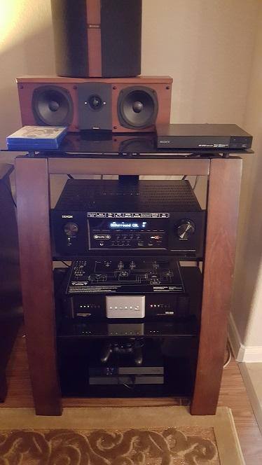 Denon - 1155W in Nice Rack w Monster Power, click to load a larger version