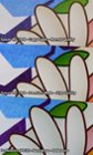 Up close, the high quality matte print captures fine details just as rich, if not better, than the reference print. Notice the enhanced latticework in the blue and green areas., click to load a larger version