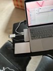 easily use standard USB-A and USB-C adaptors and devices (external HD and SD photo card reader in this case), click to load a larger version
