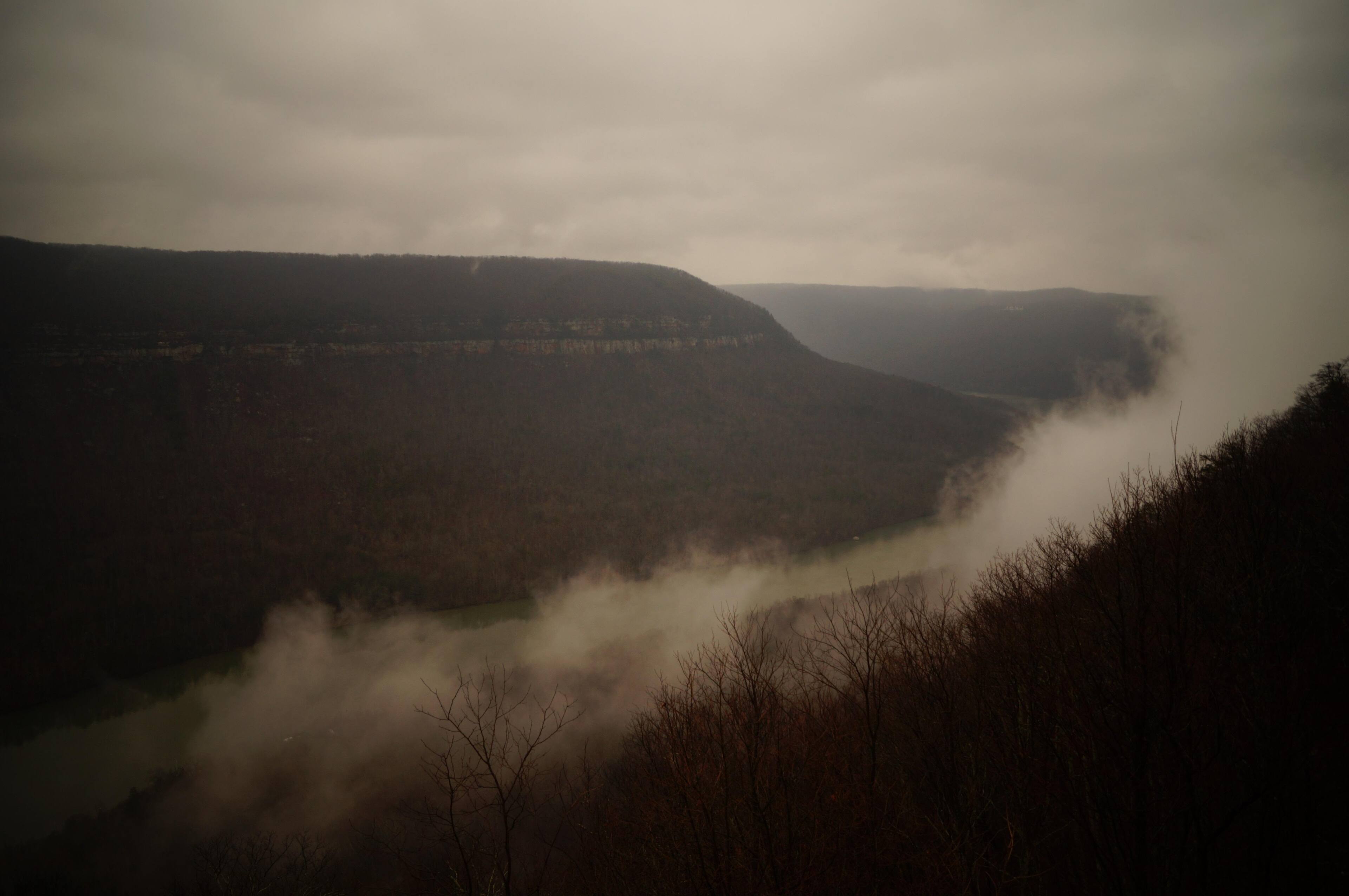 Low light, rainy, foggy used the special affects built in to the camera. Took at total of 25 different pics ALL with different settings. TN River Gorge Chattanooga TN, click to load a larger version