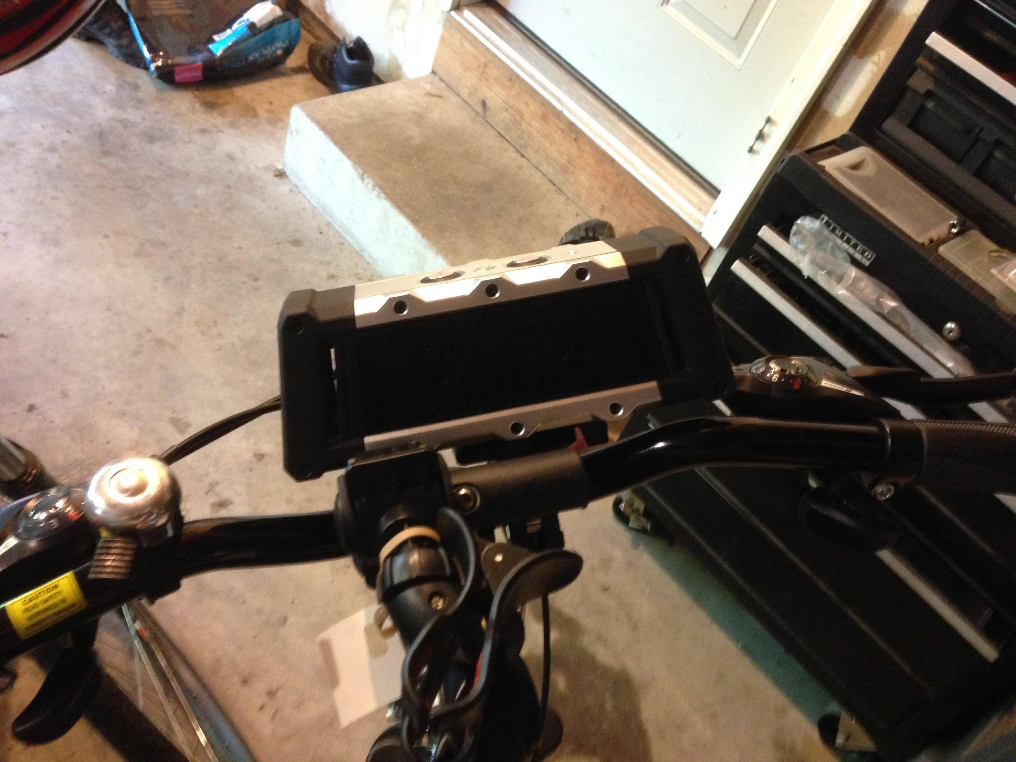 Attached with bicycle mount, click to load a larger version