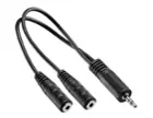 Insignia™ - Dual 3.5mm Mini Headphone Jack Adapter - Black, click to load a larger version