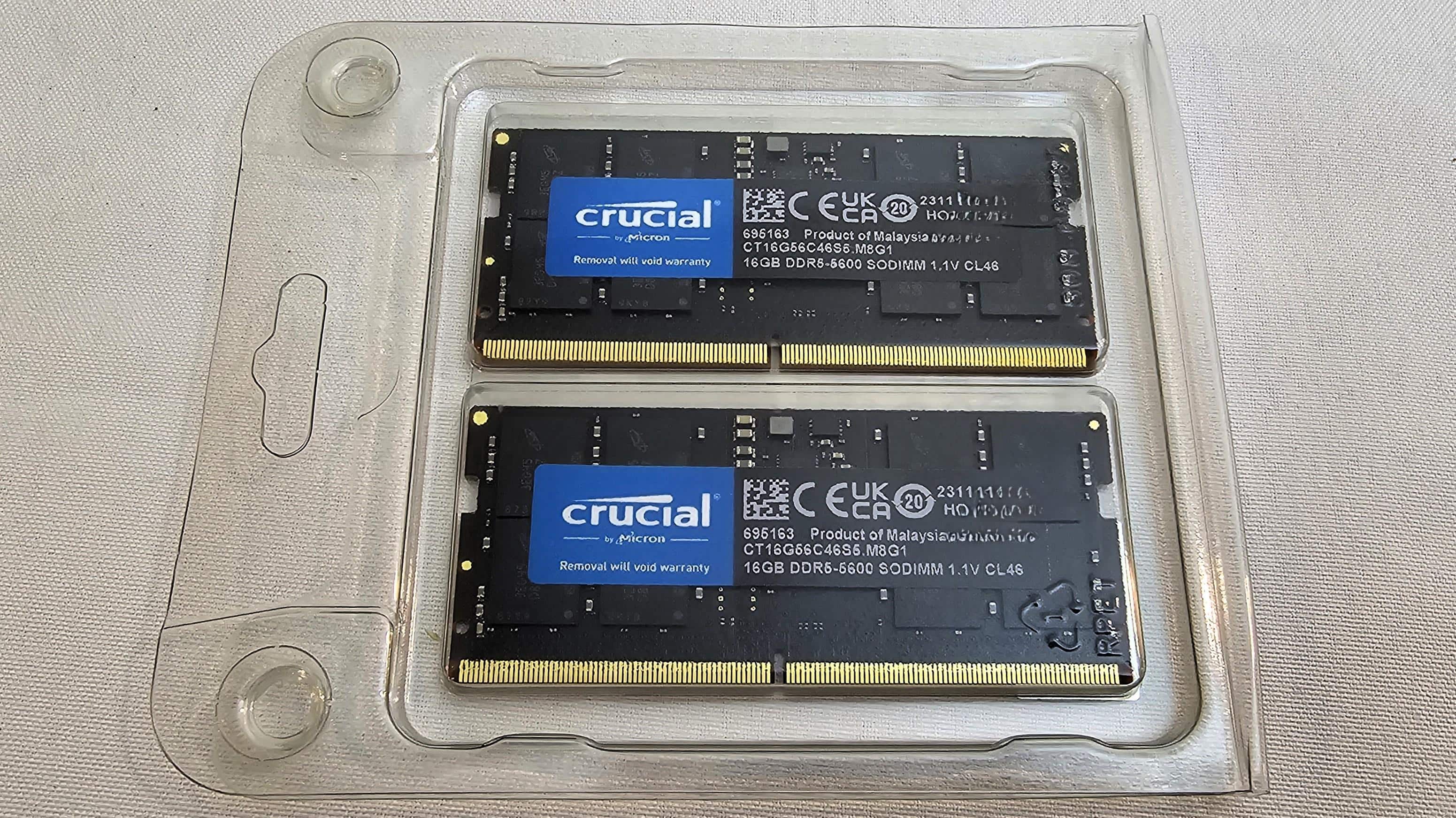 Crucial 32GB Kit (2x16GB) DDR5 5600MHz C46 SODIMM Laptop