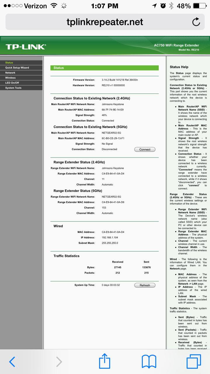 Web Browser Configuration Page, click to load a larger version