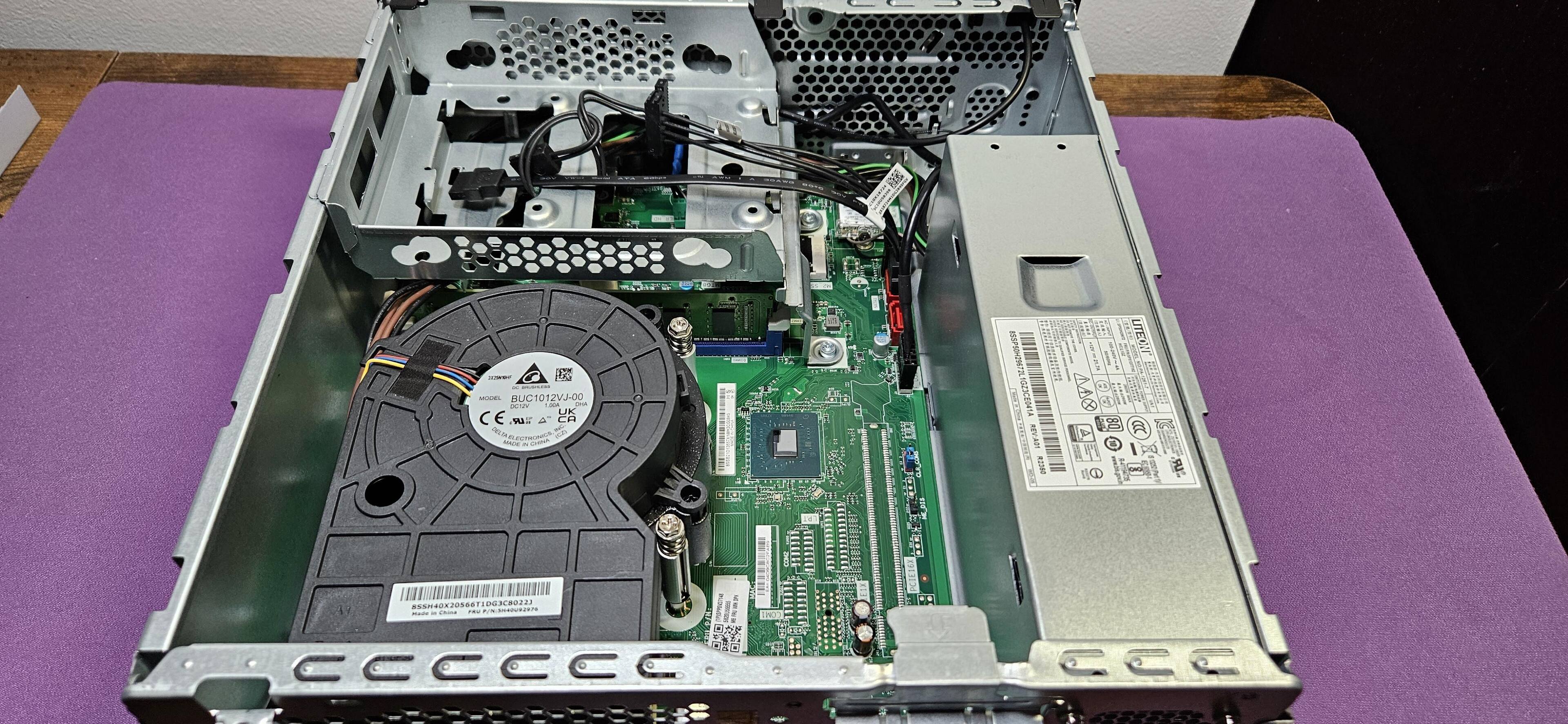 Easy to service and upgradeable RAM and Storage.  Not many options but enough for a simple PC., click to load a larger version