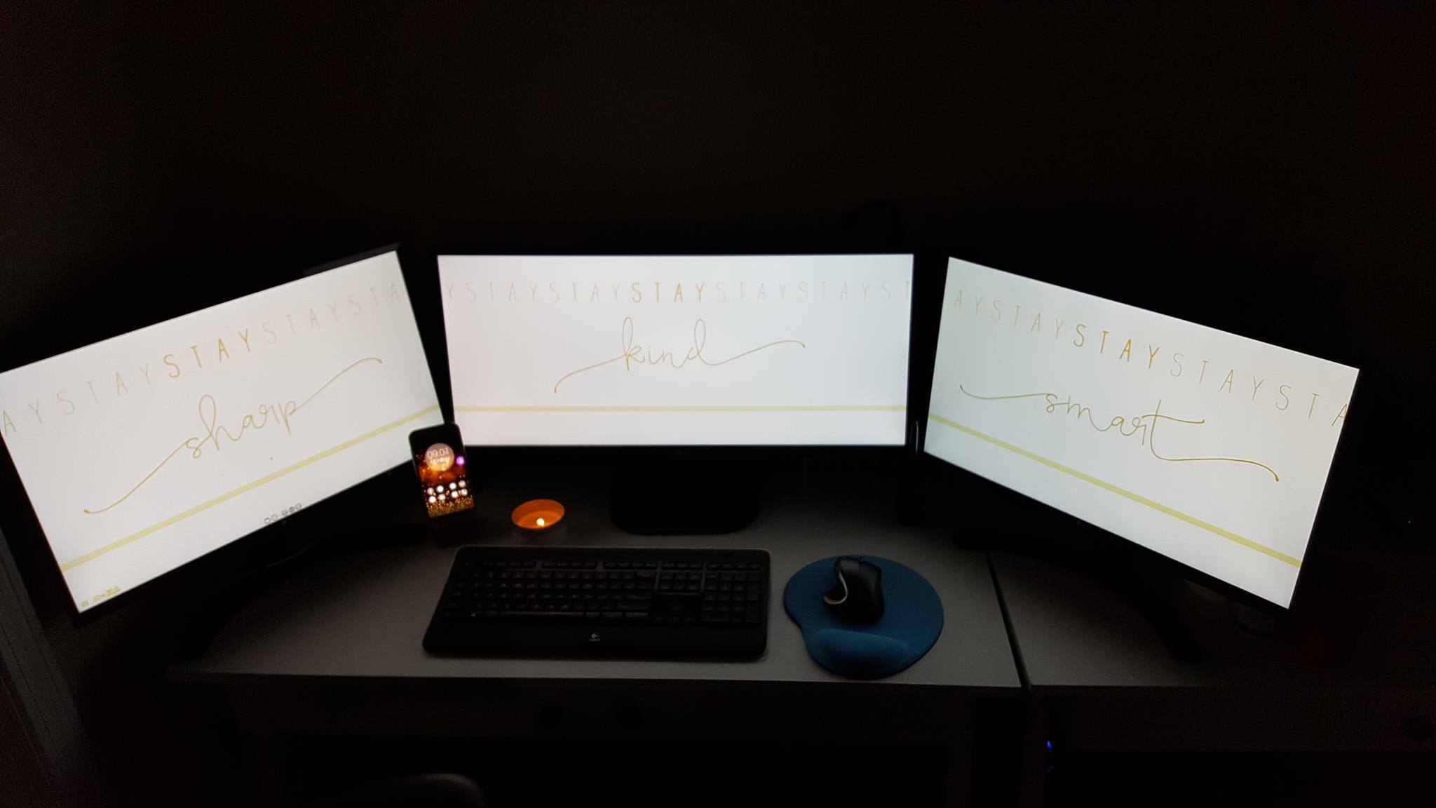 The item is the two monitors on the outsides. Sorry for the darkness., click to load a larger version