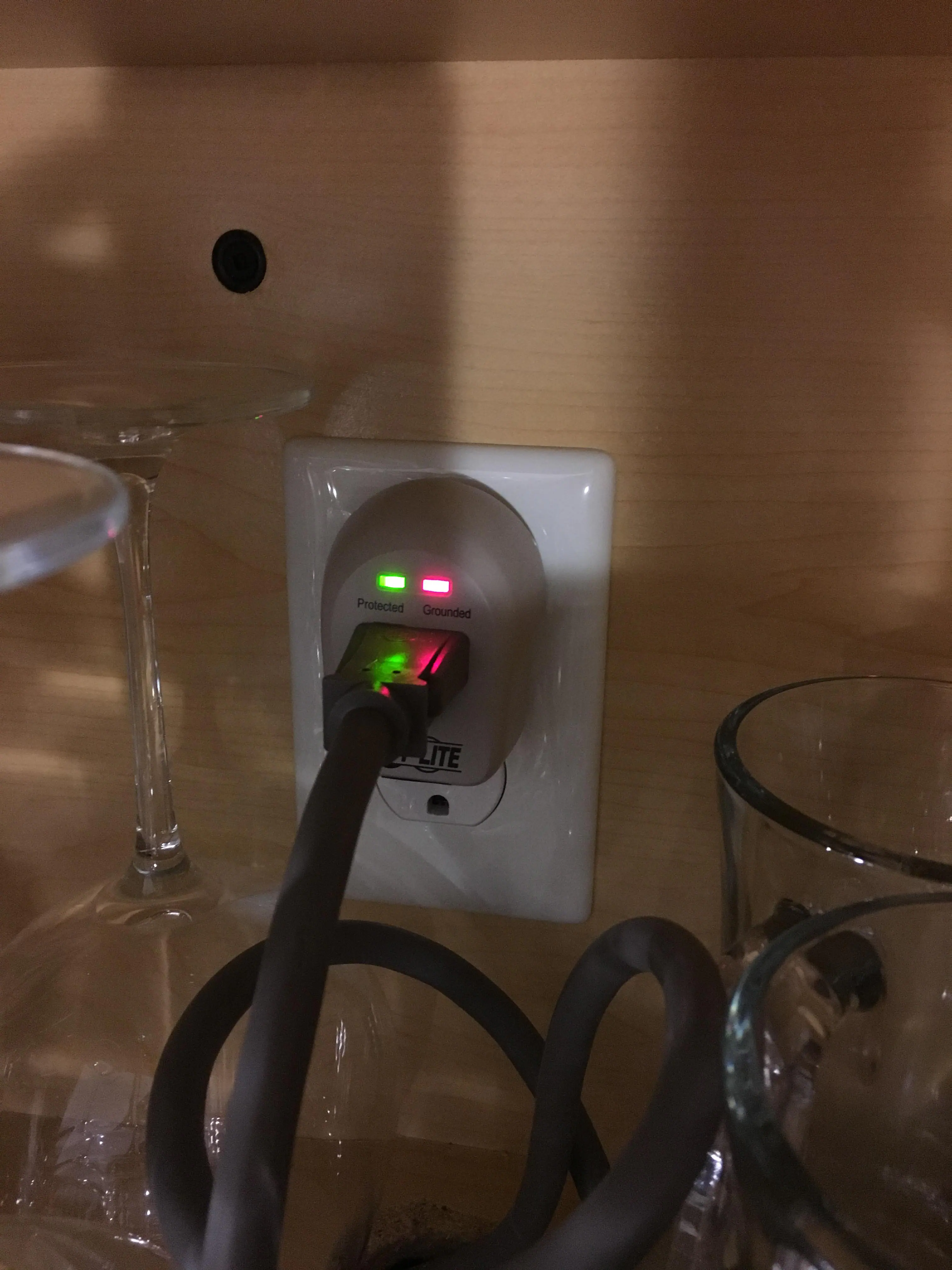 Microwave plugged in to surge, click to load a larger version