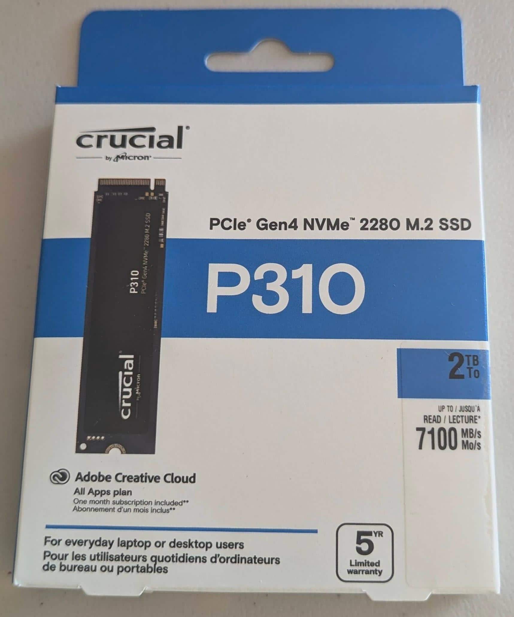 Crucial P310 2TB Internal SSD PCIe Gen 4 x4 NVMe M.2
