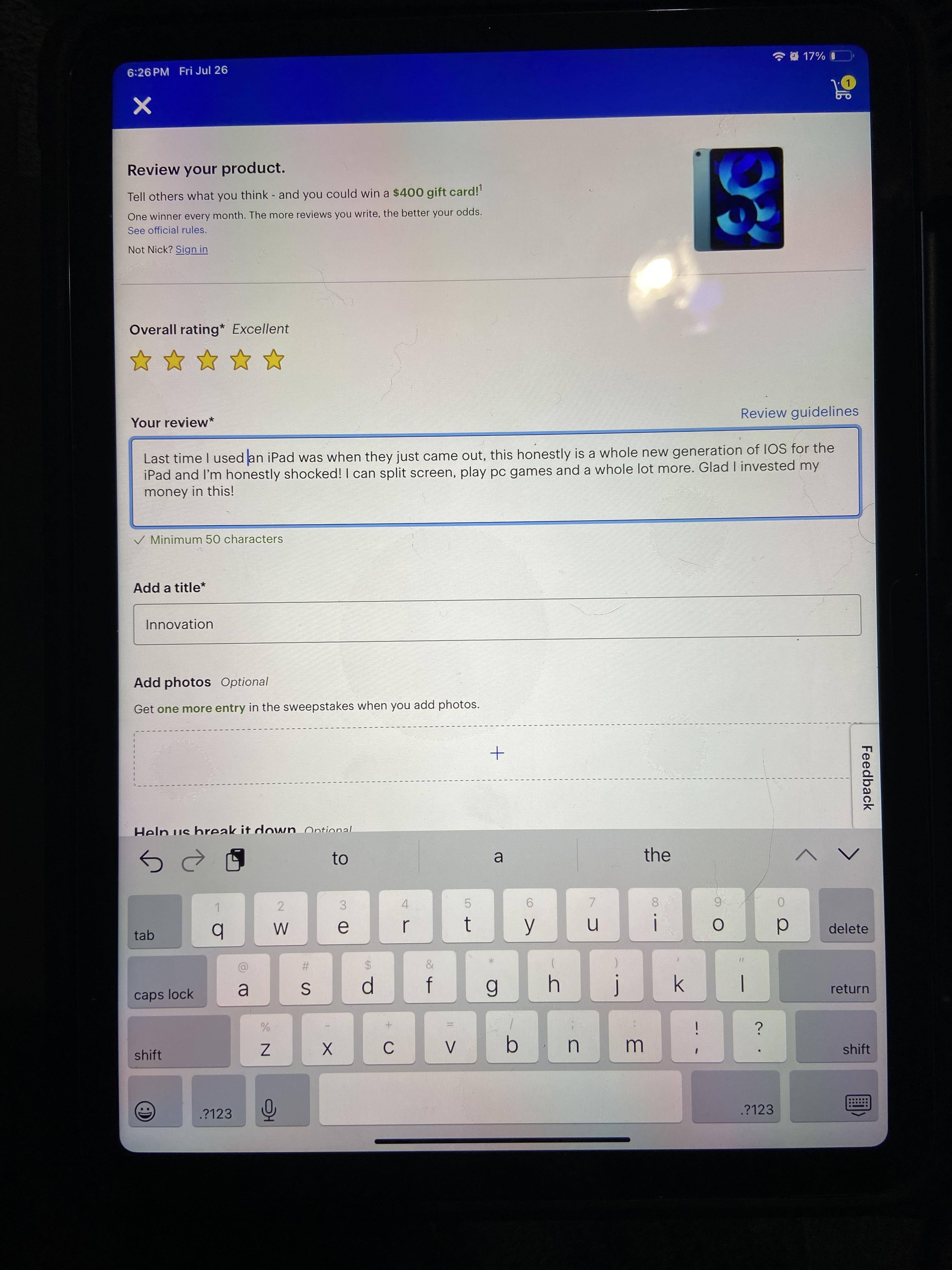 Customer provided image, click to load a larger version