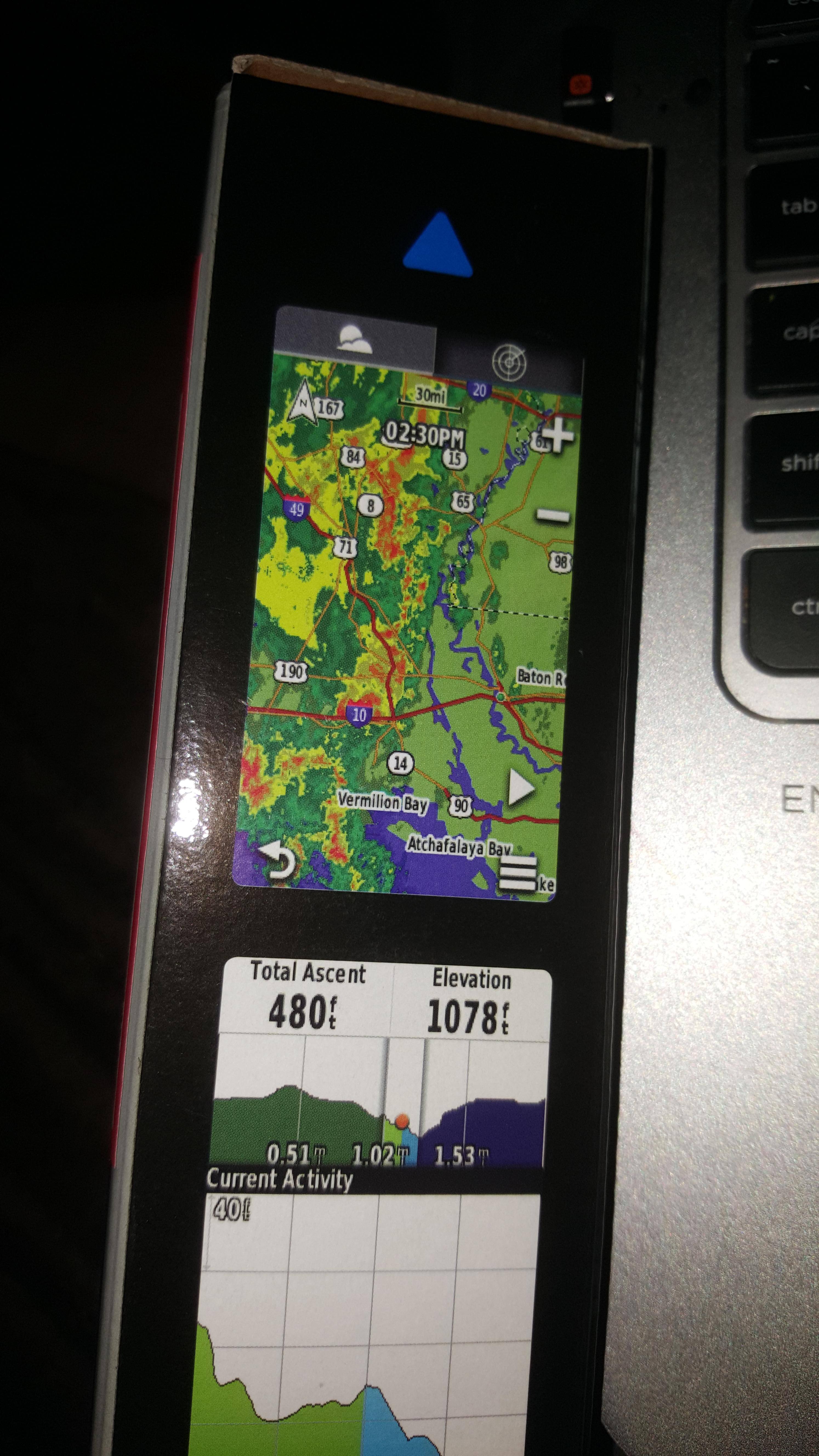 Pic of Garmin map view reflected on the side of the box., click to load a larger version