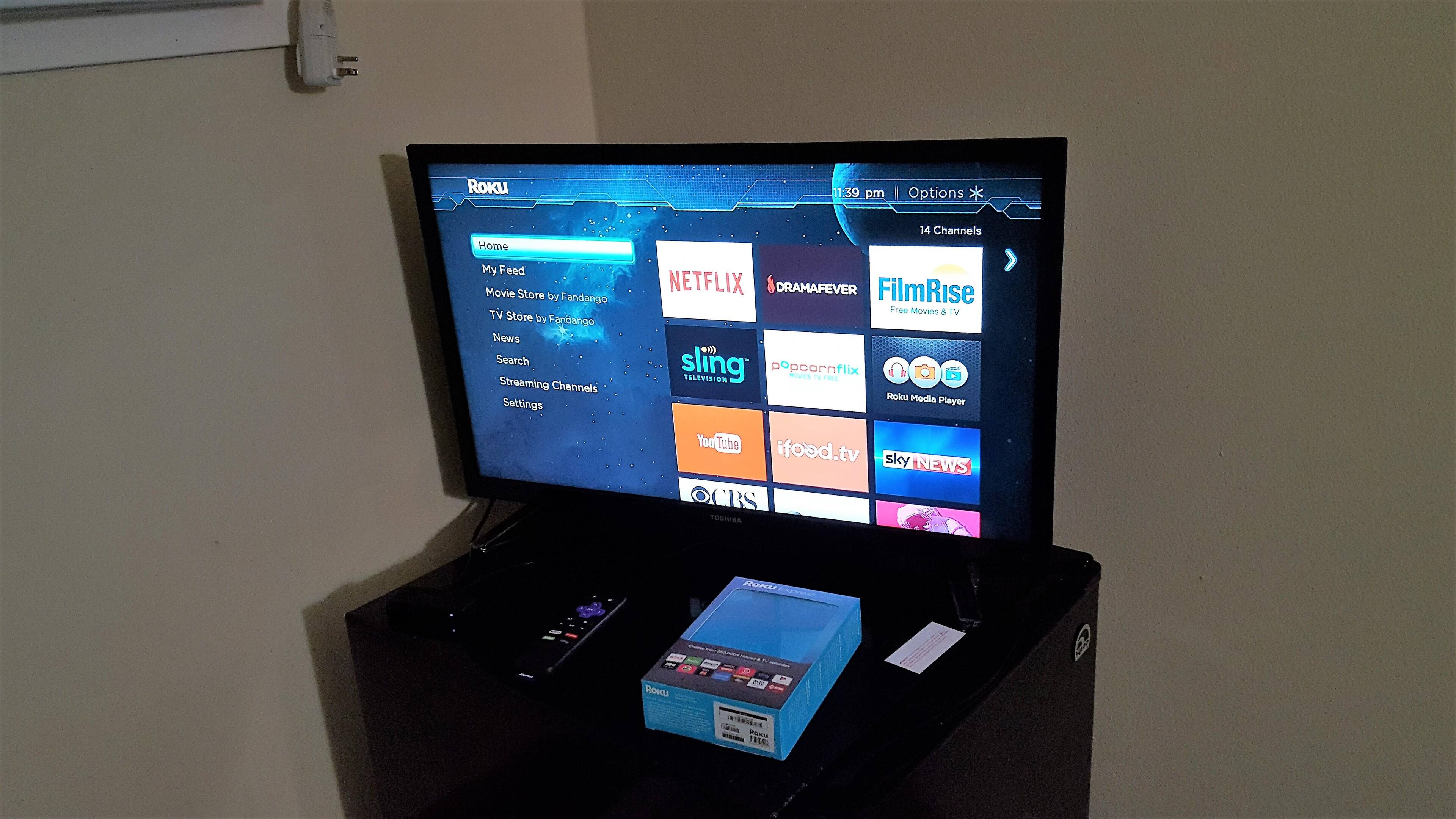 Your typical Roku UI; real-life TV image quality is not well represented in this picture, click to load a larger version