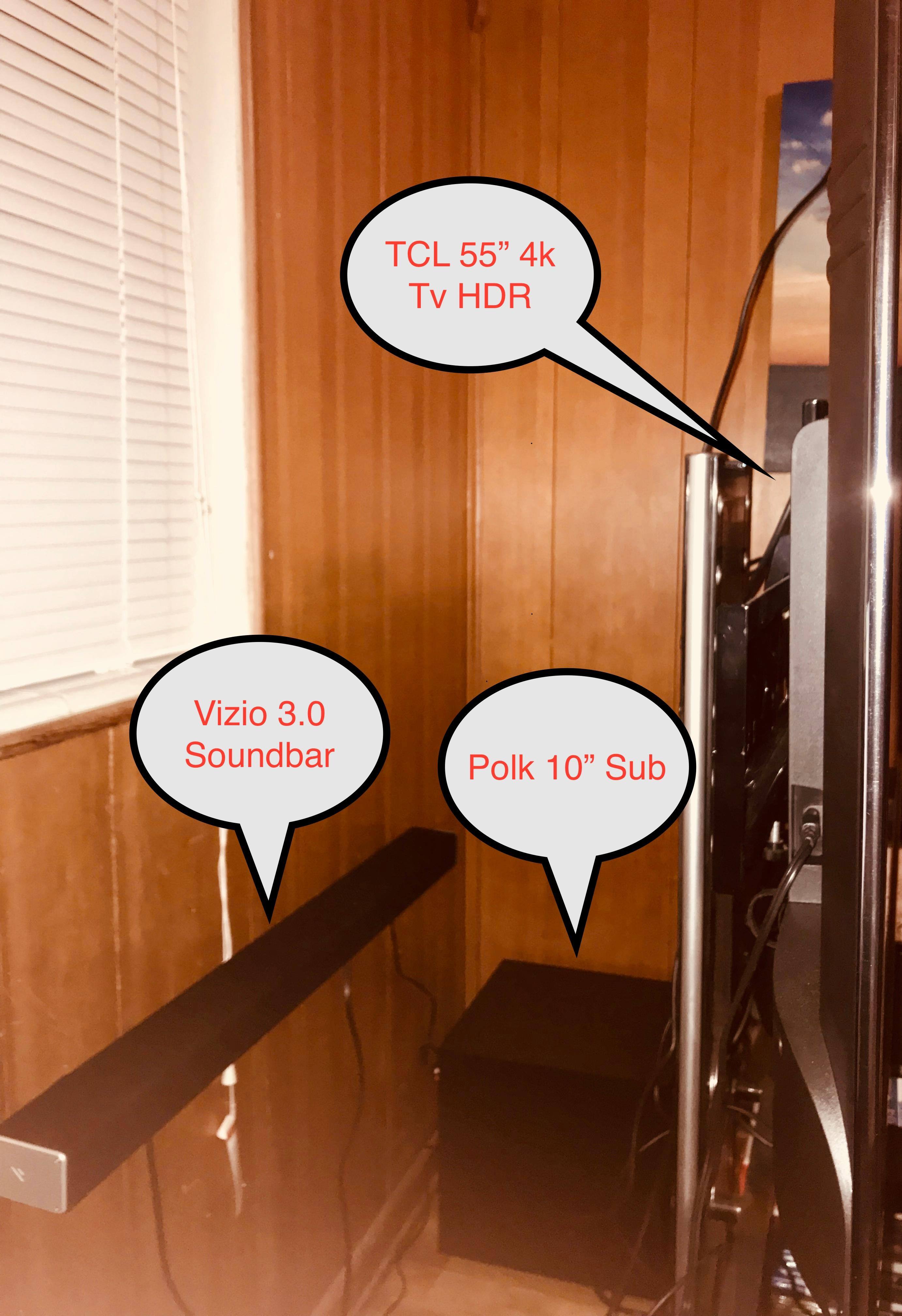 Vizio 3.0 sound bar with Polk 10" Sub, click to load a larger version