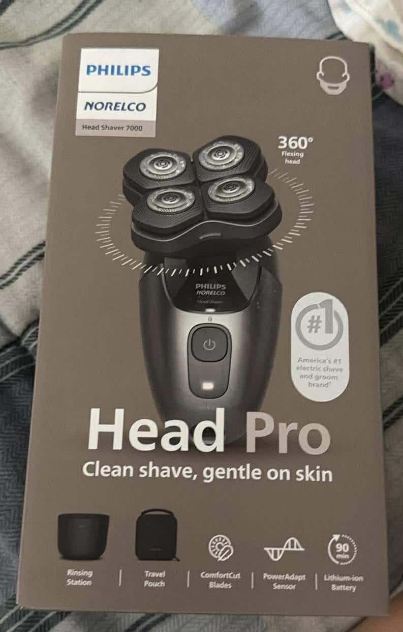 Philips Norelco Head Shaver Pro 7000, HS7980/40 Black Metallic