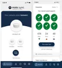 Sync app showing basic connection info and performance data, click to load a larger version