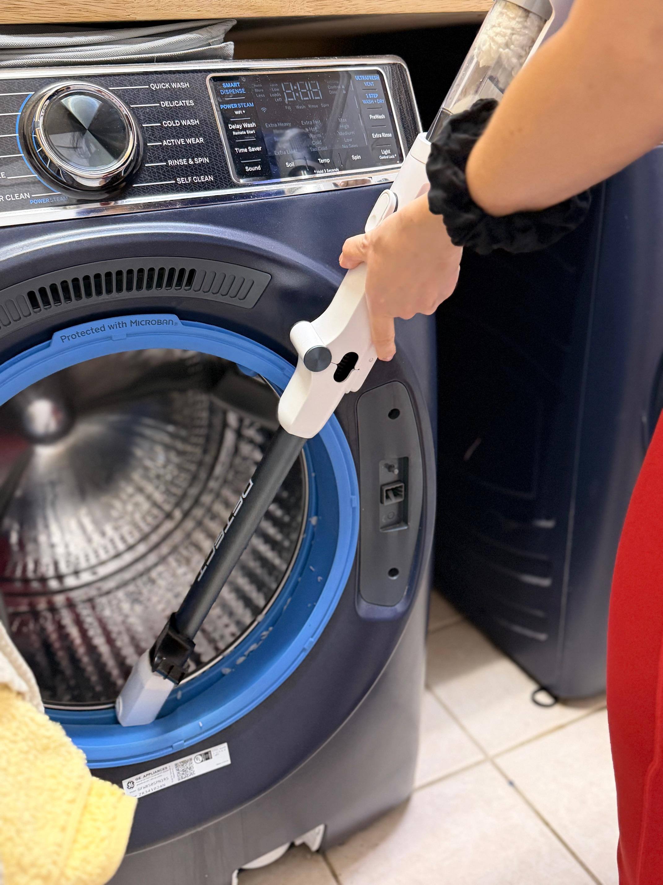 Our pillow exploded, vacuum was great for getting all the stuffing out of the wash, click to load a larger version