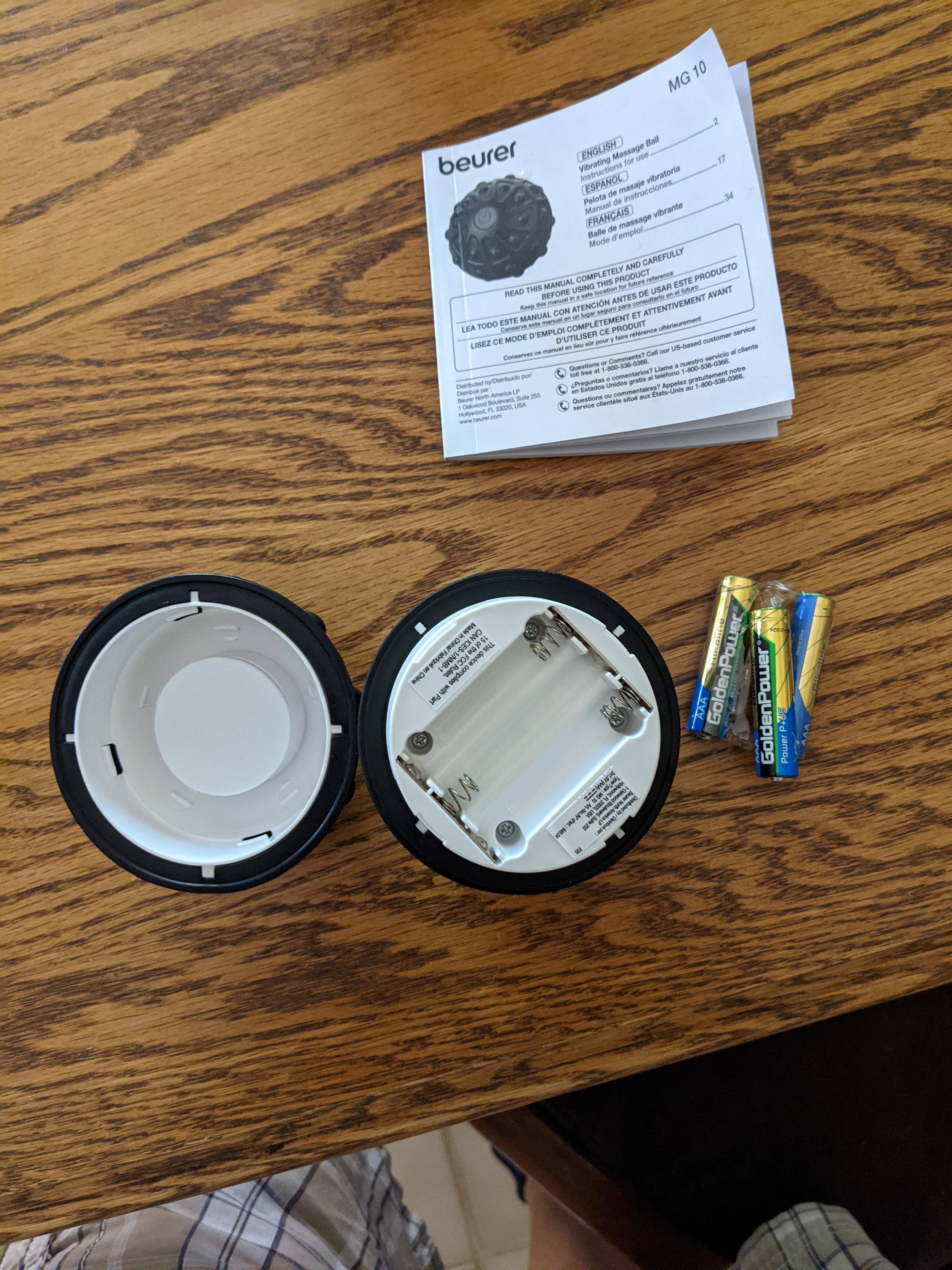 Open to insert batteries, click to load a larger version