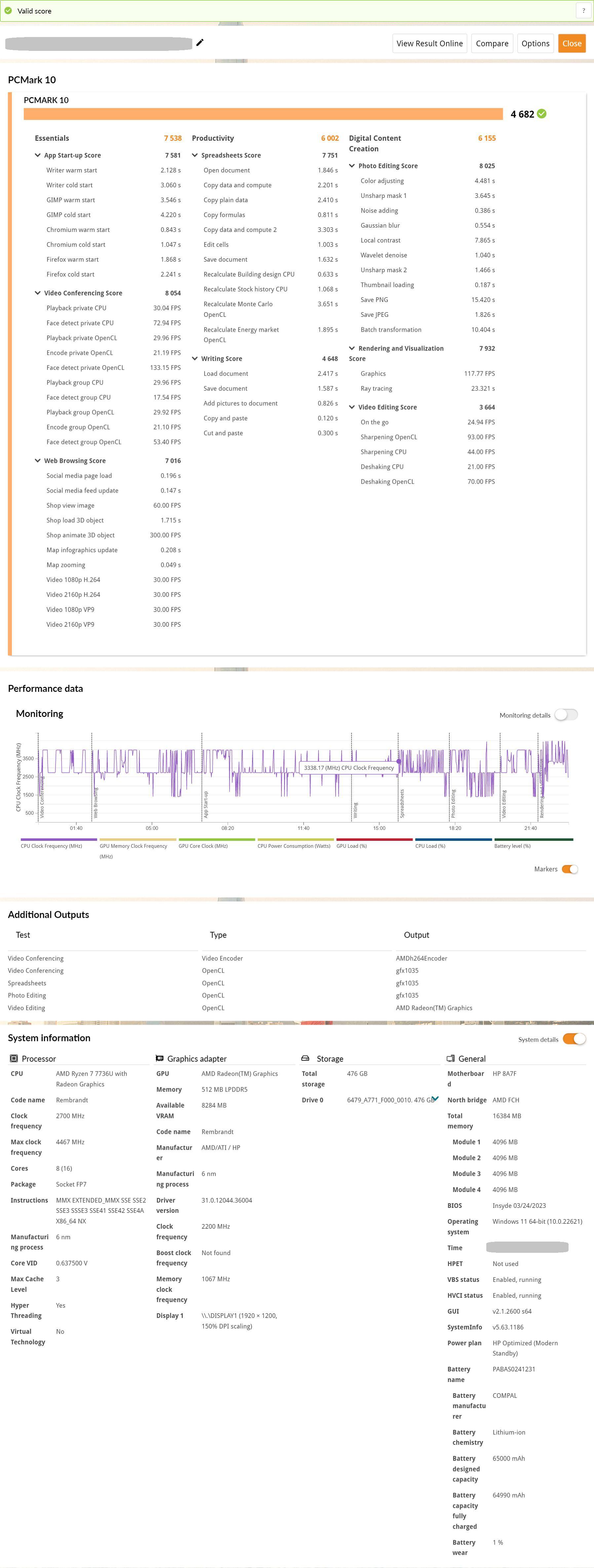 PCMark10 local, click to load a larger version