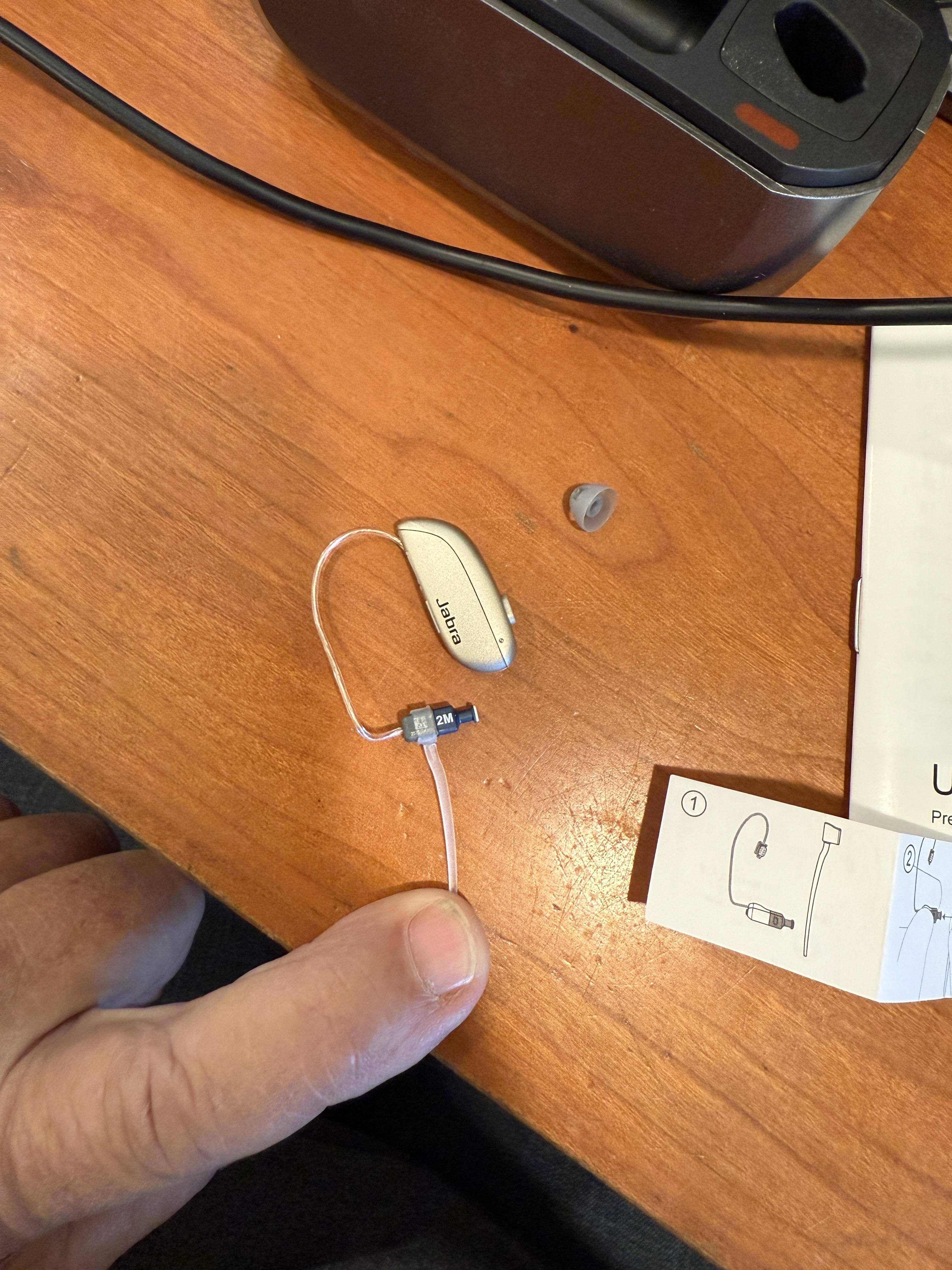 Sport clip bends to fit in the curve of your ear to keep aids in place, click to load a larger version