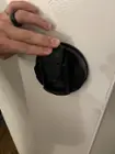 This is the latch in the completely closed position. I couldn't move it after it was affixed., click to load a larger version