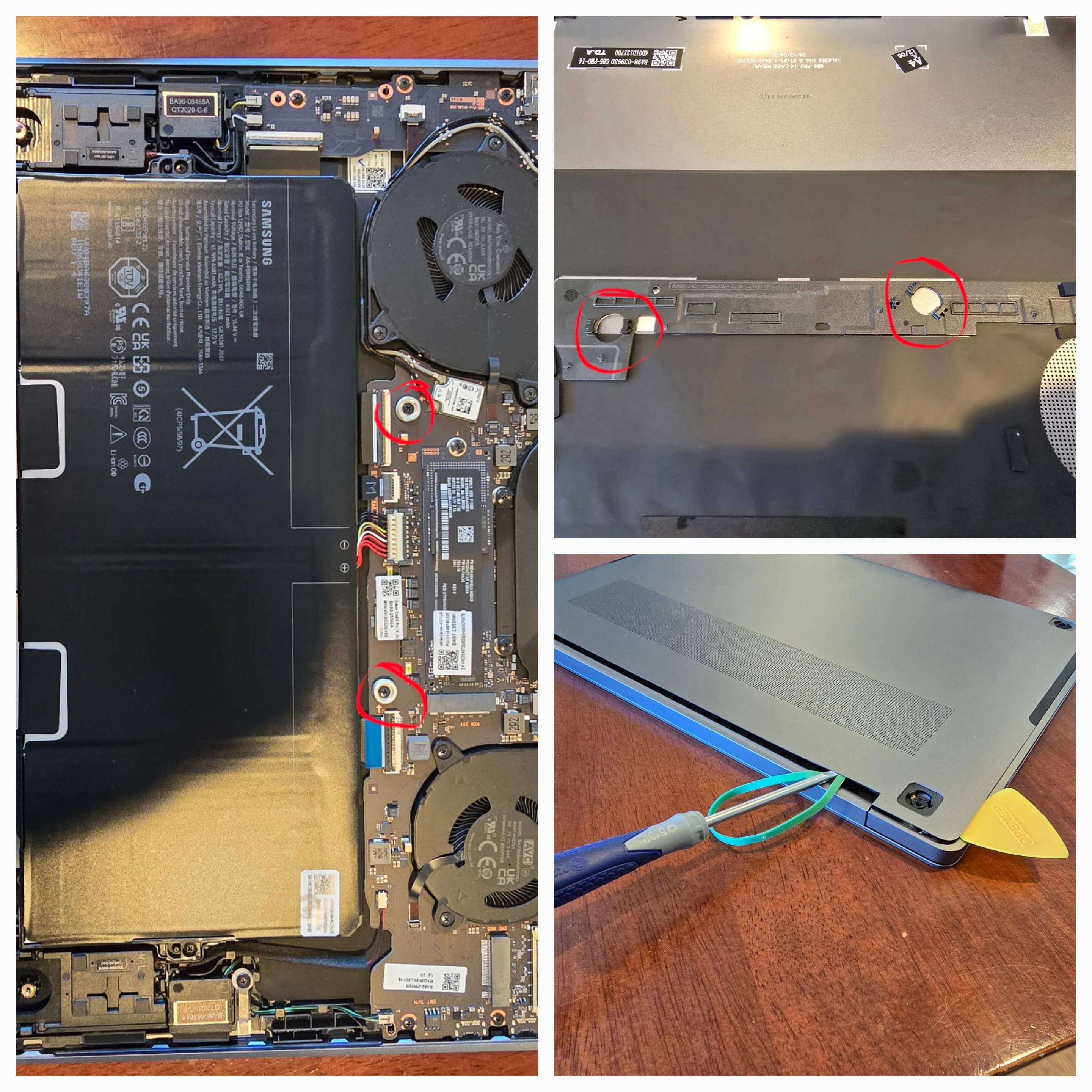 2 Middle Tabs to remove the bottom cover, click to load a larger version