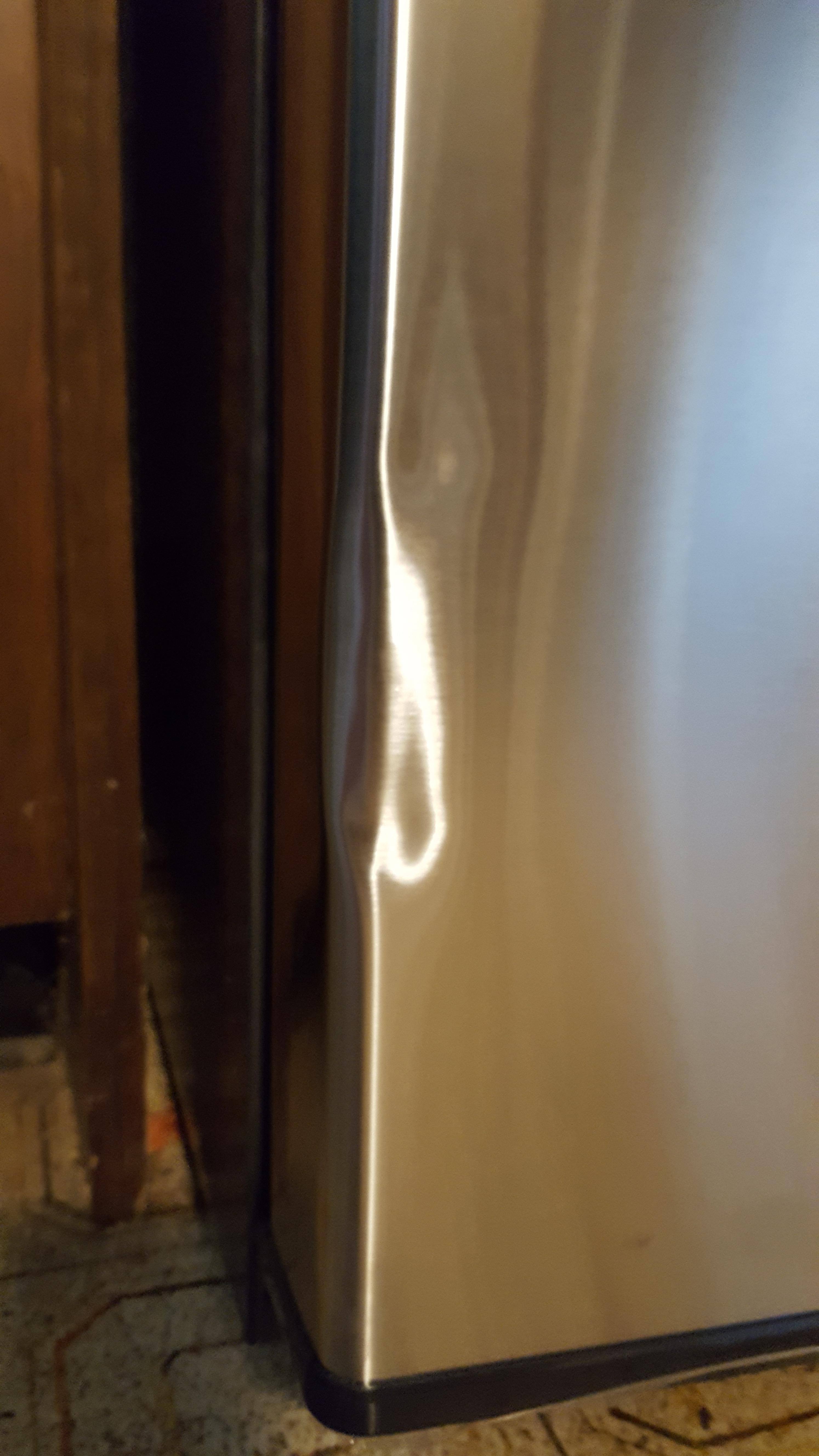 damaged fridge door, click to load a larger version