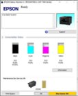 The Epson companion app shows ink levels and provides quick links for replenishing ink and maintenance tanks., click to load a larger version
