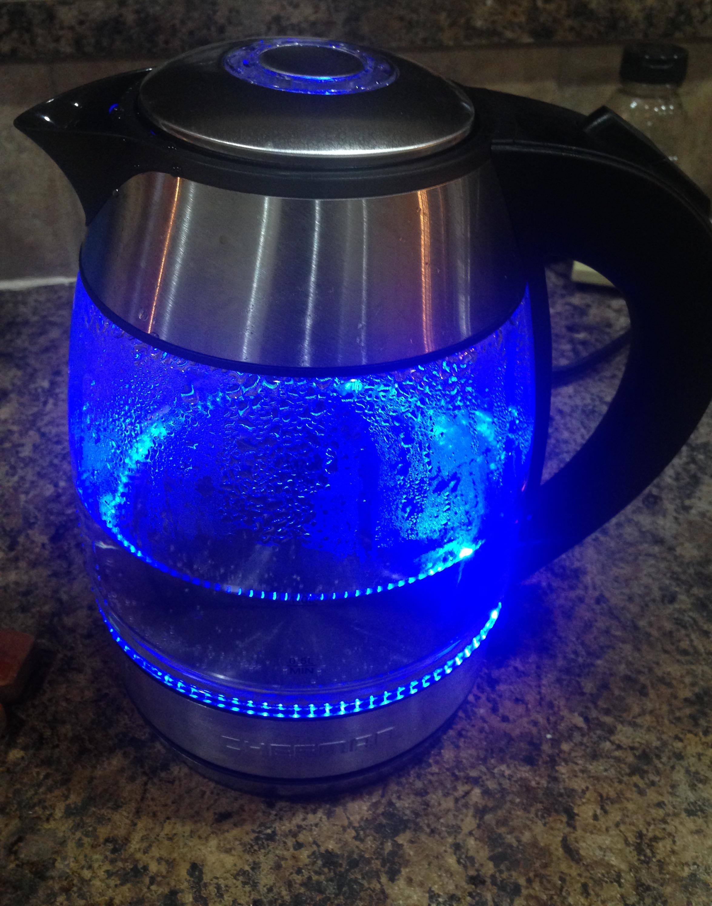 When blue light is on it is in process of hearing the water, click to load a larger version