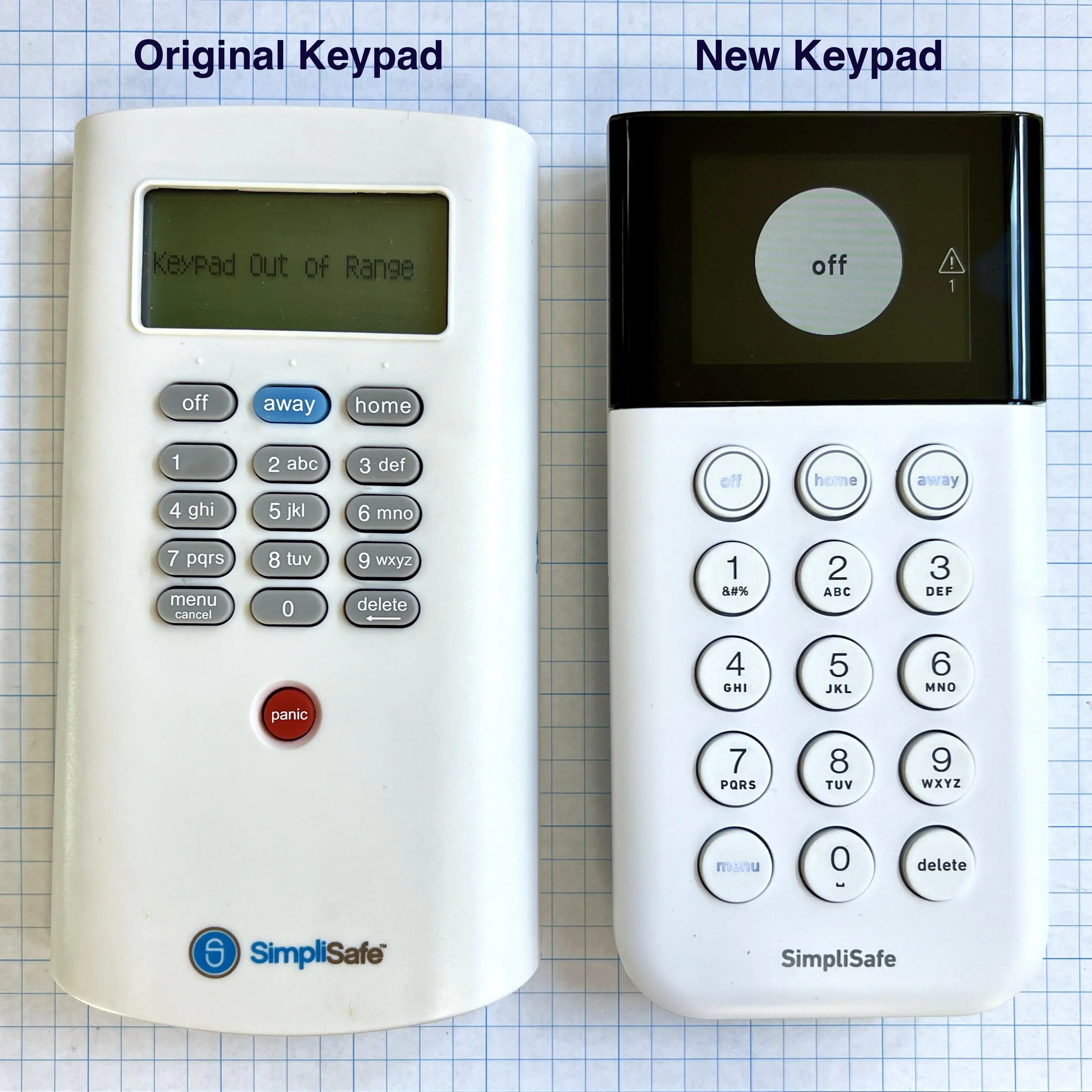 Old Keypad vs New Keypad, click to load a larger version