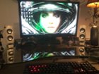 Satelite speakers on desk, click to load a larger version