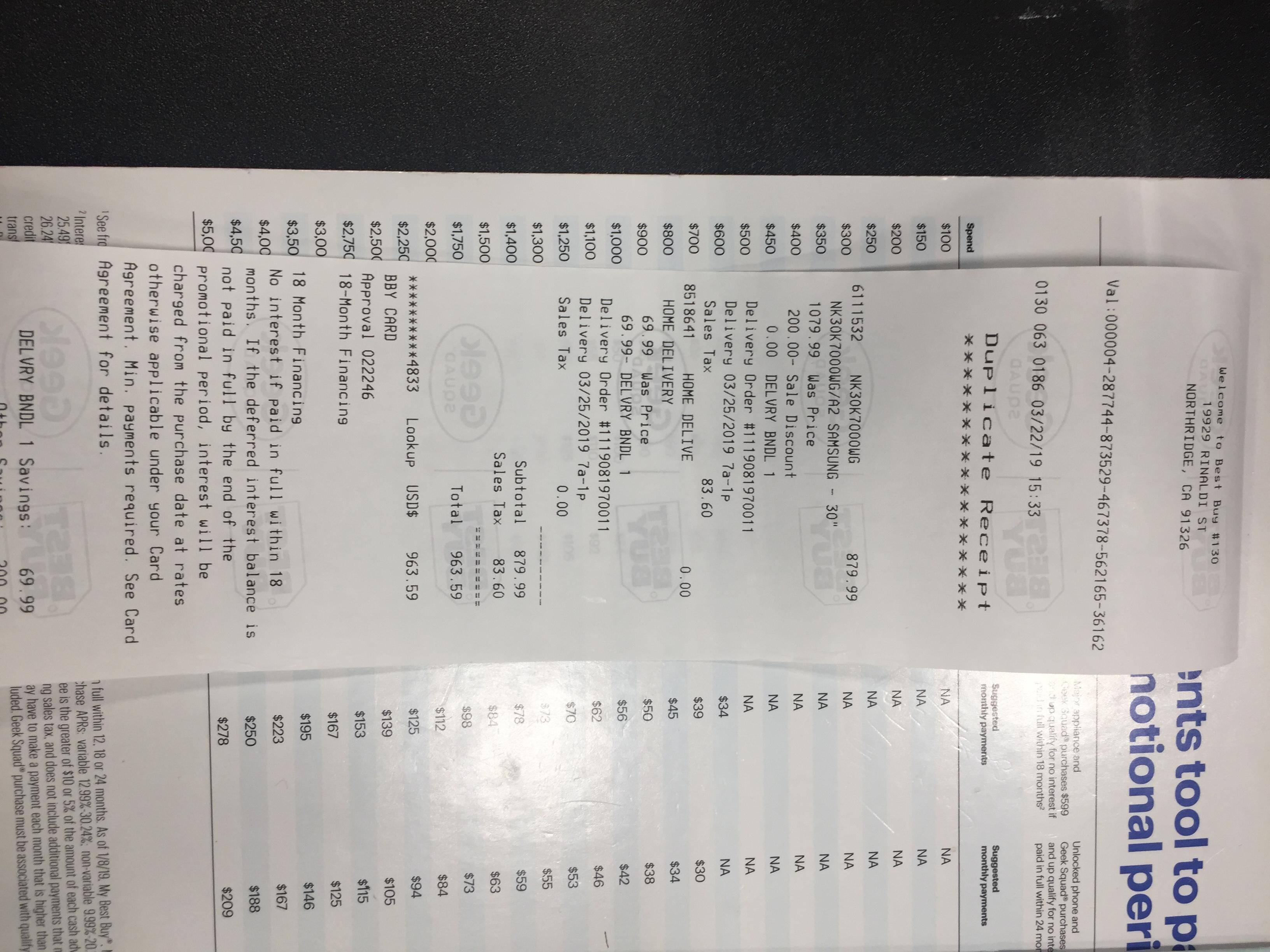 Hood receipt, click to load a larger version