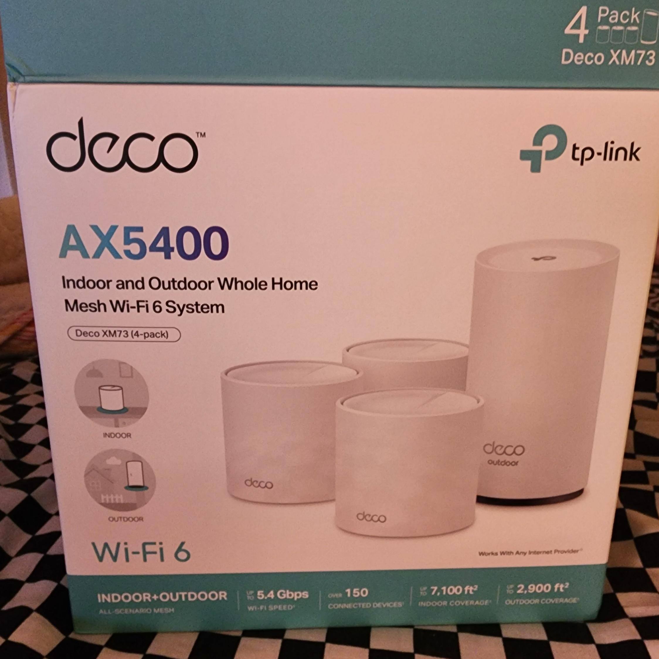 TP Link Deco AX5400 Wi Fi 6 Indoor/Outdoor Whole Home Mesh System