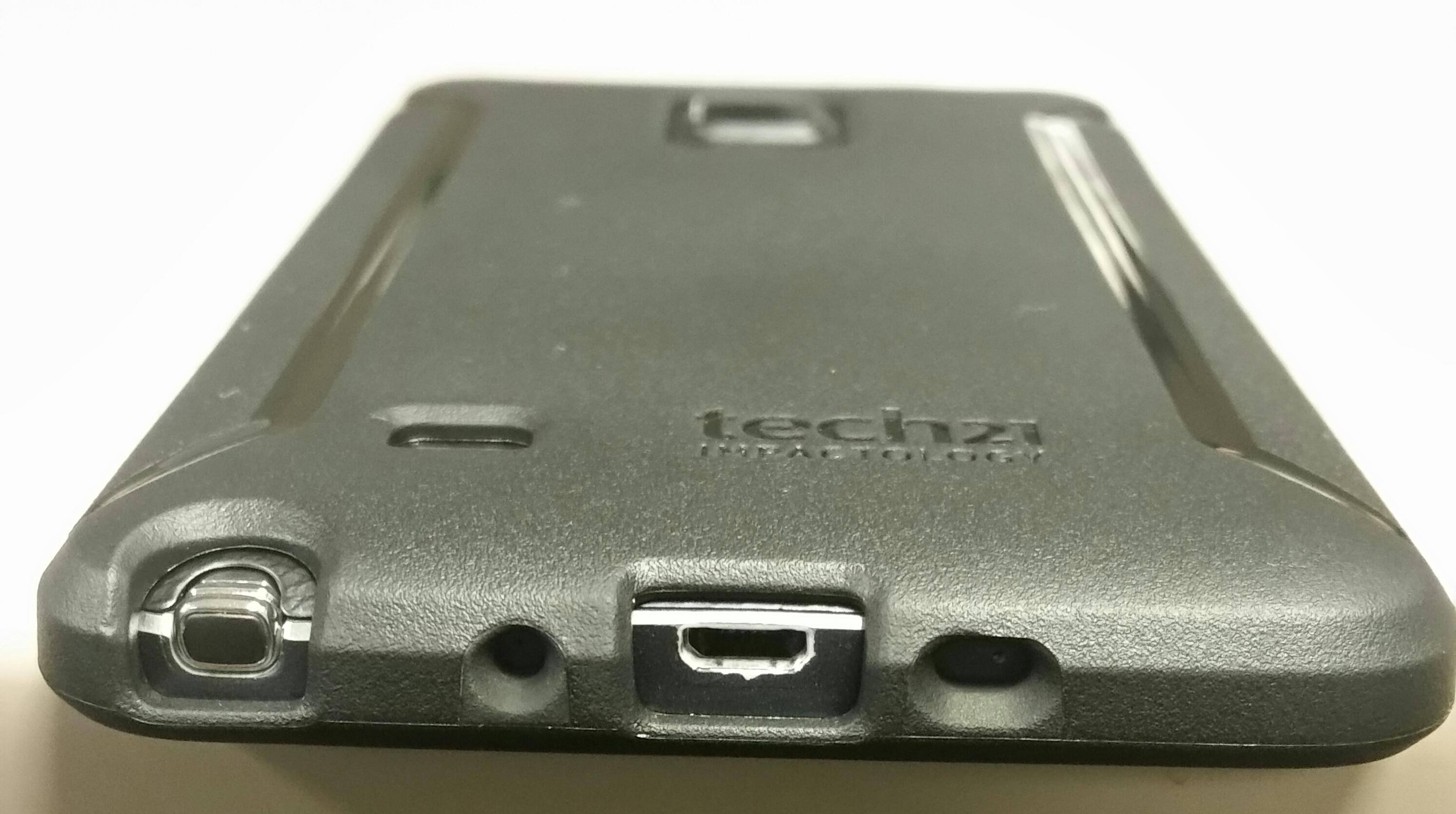 Microphone, charger, and S pen openings, click to load a larger version