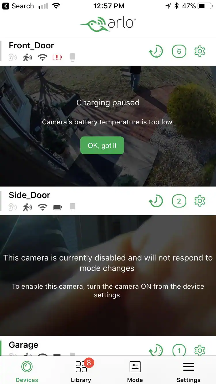 Arlo Pro 2 too cold to charge using solar panel, click to load a larger version