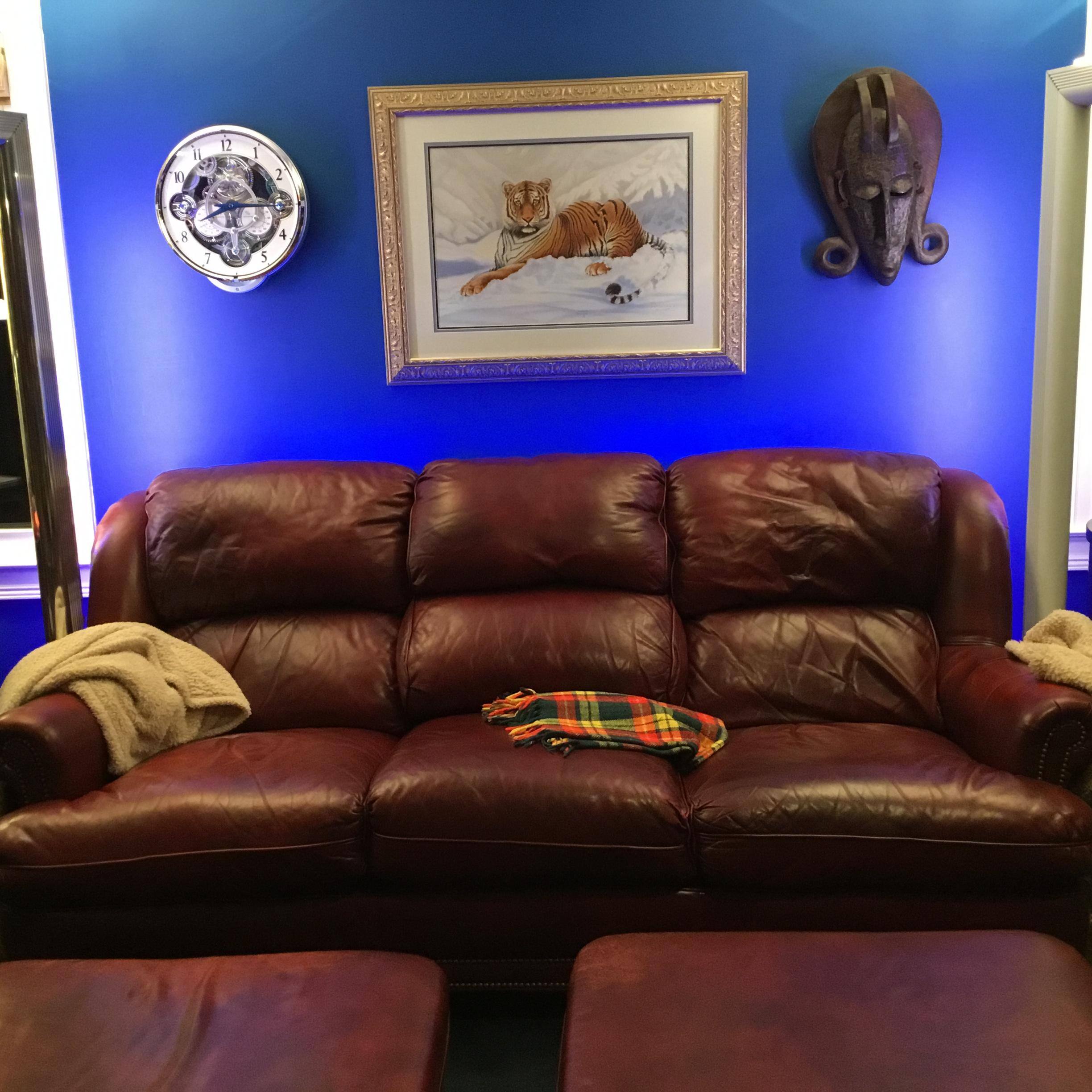 Lightstrips with Extension Kit outputting White Light behind each pole light, click to load a larger version