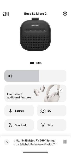 the Bose app offers additional adjustments, click to load a larger version