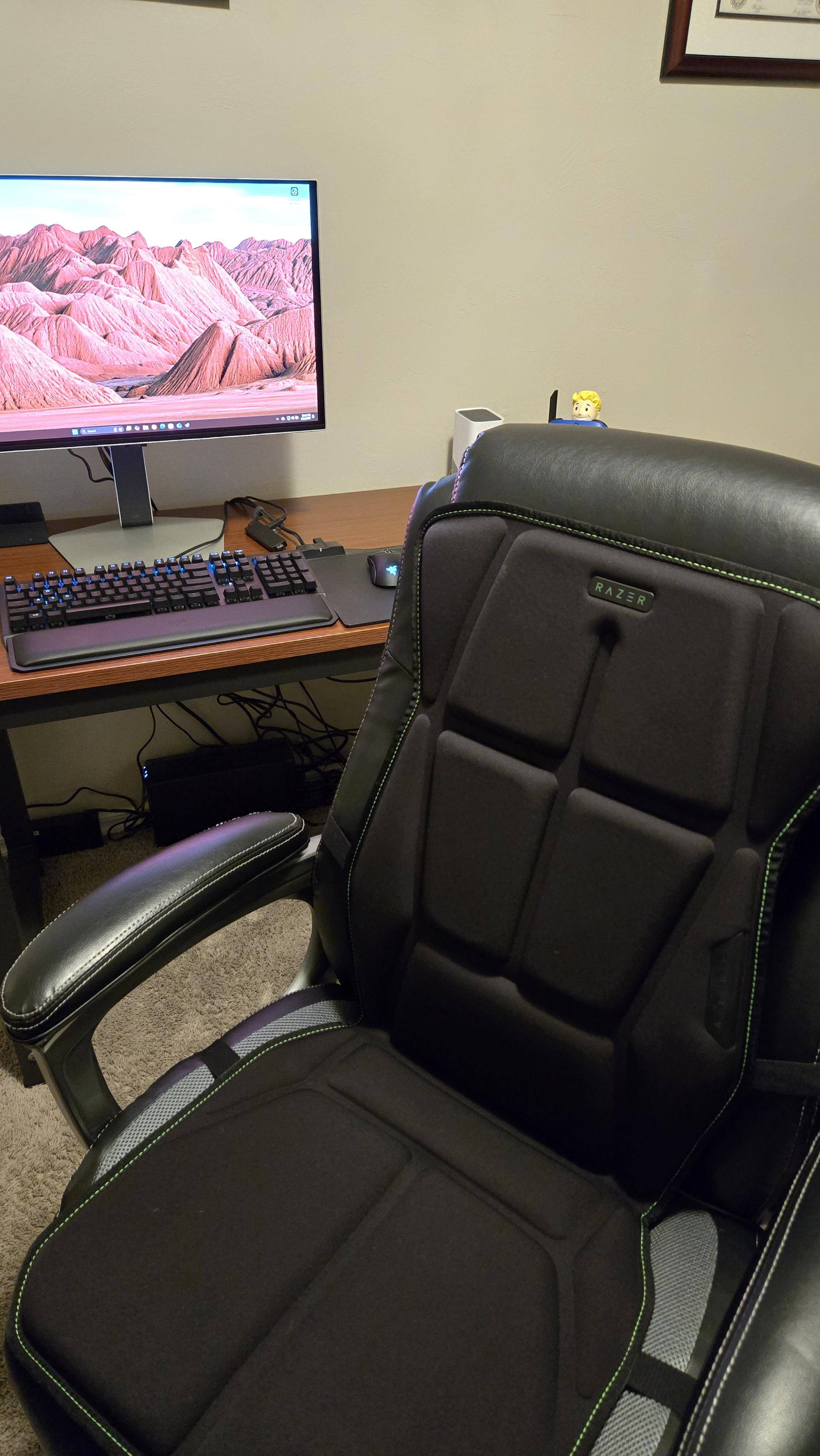 Freyja on an office chair, click to load a larger version