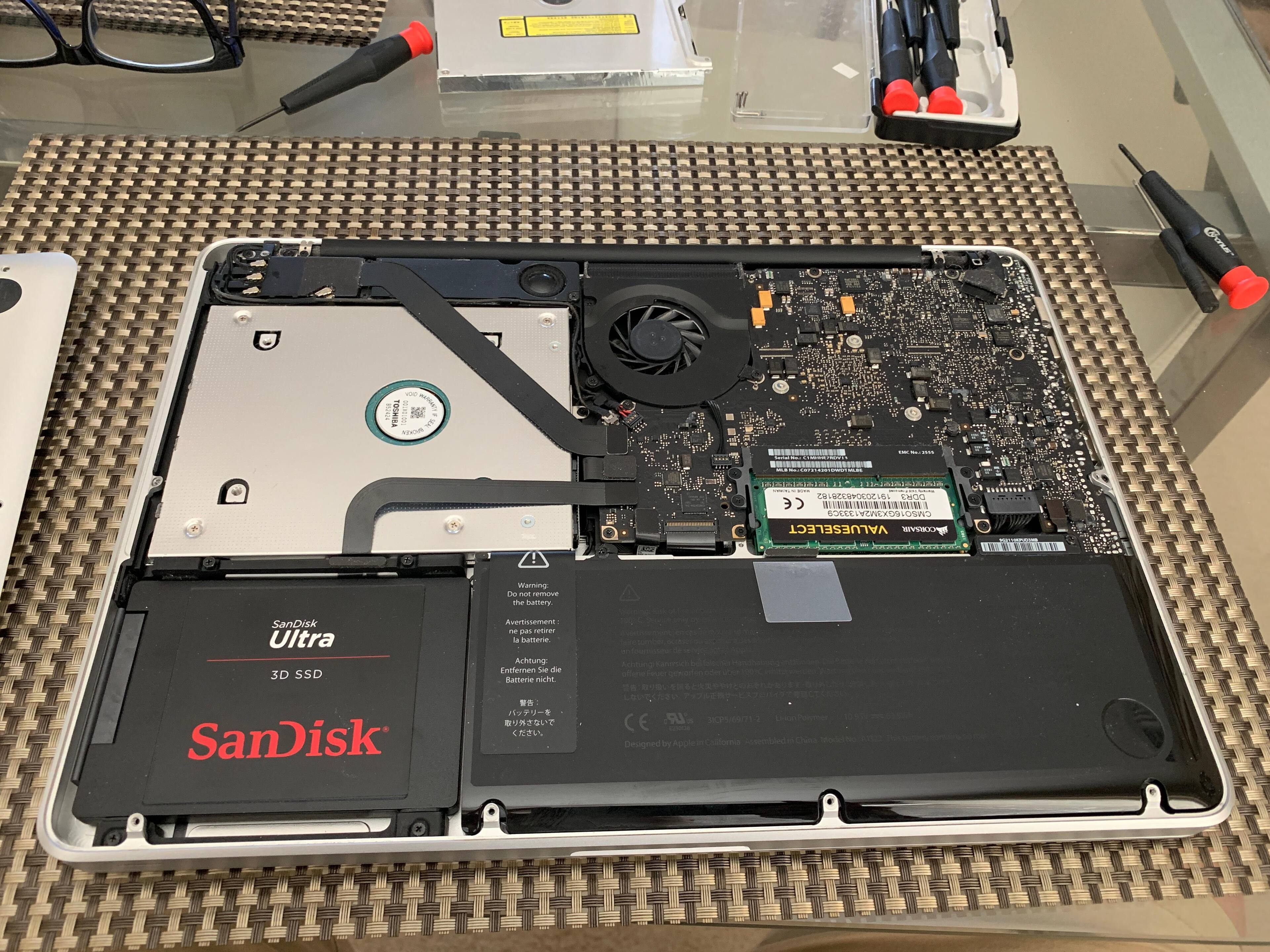 Late 2011 MBP 13in 16gb ram and ssd upgrade, click to load a larger version