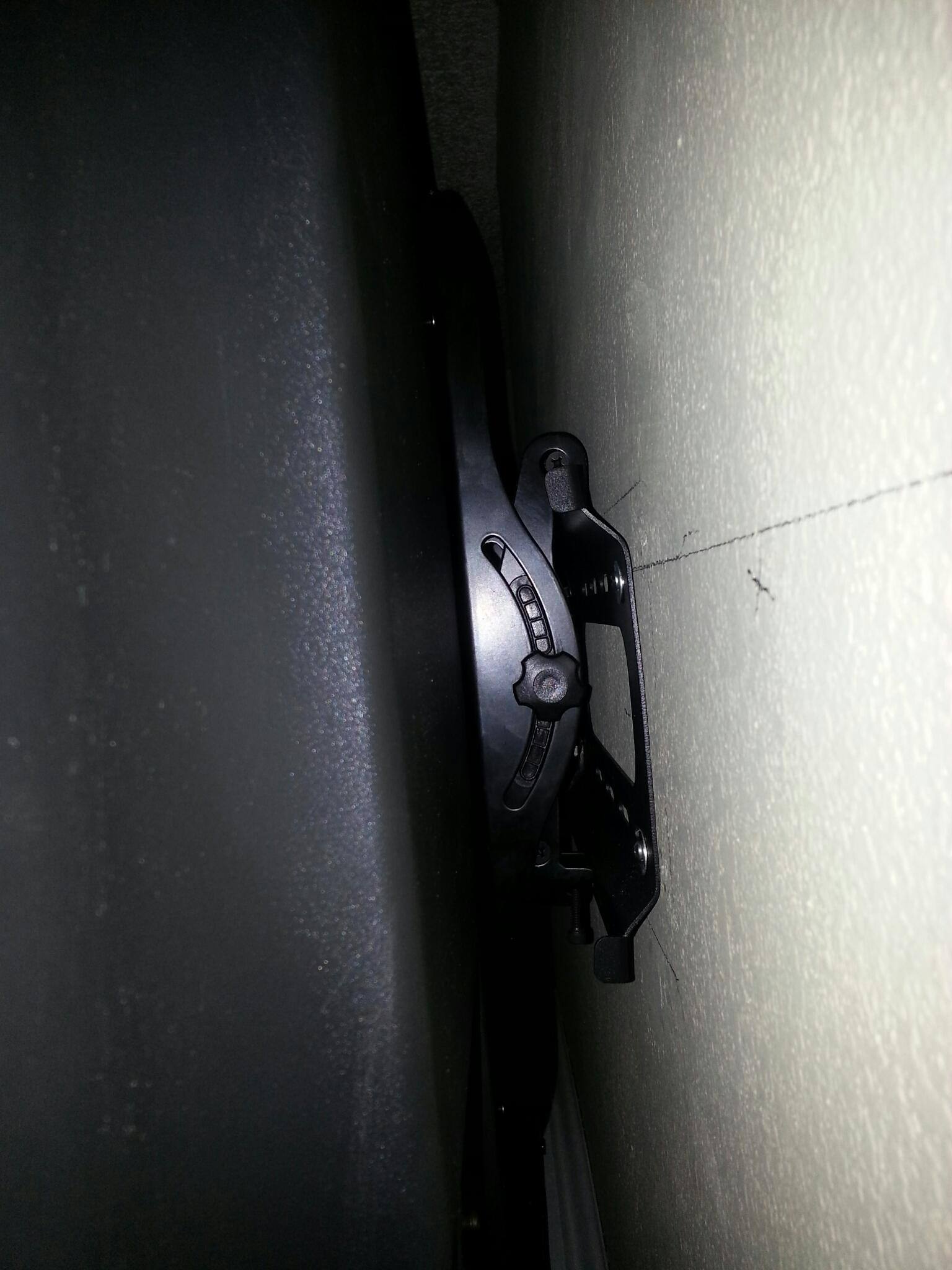 less then a inch on both sides to center TV, click to load a larger version