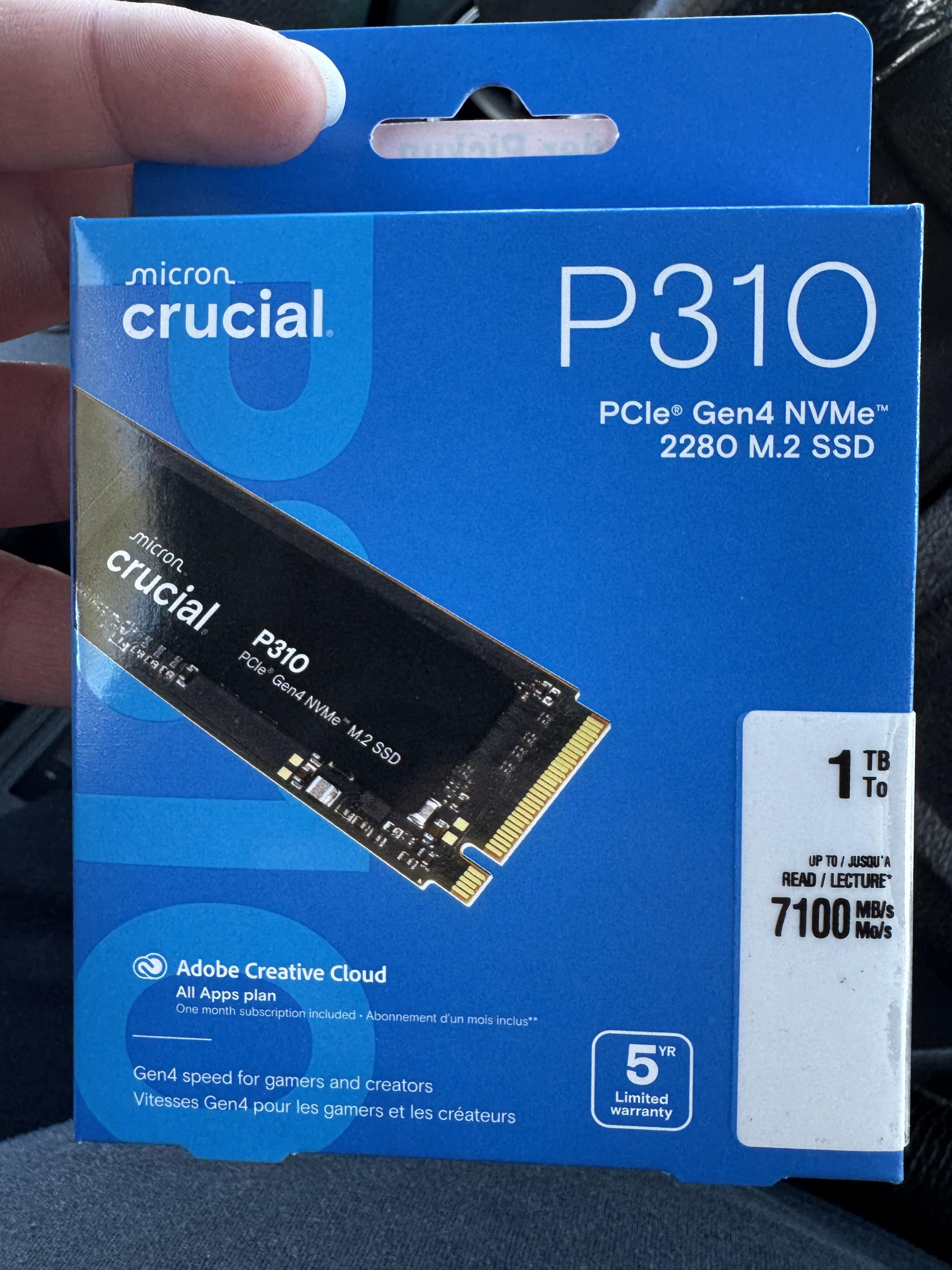 Crucial P310 1TB Internal SSD PCIe Gen 4 x4 NVMe M.2