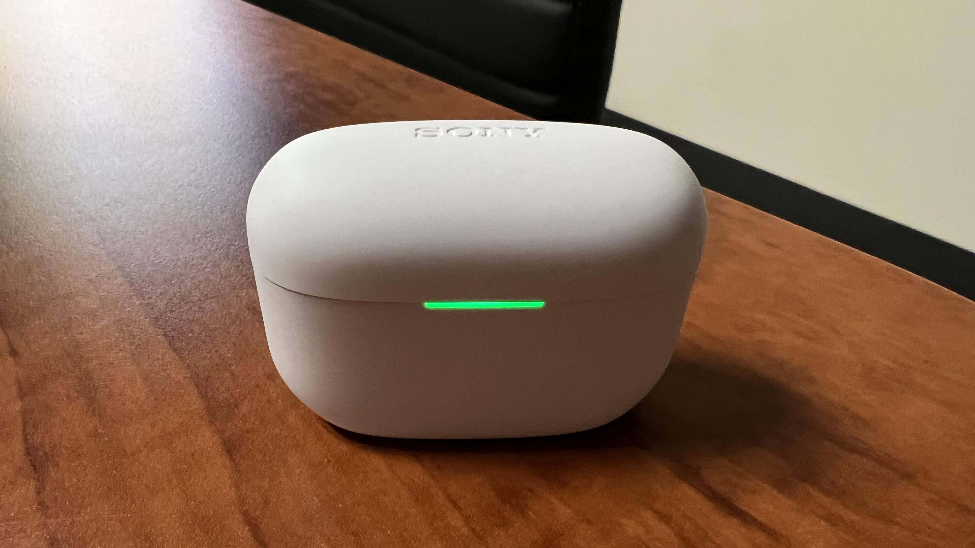 closed case showing charge light, click to load a larger version