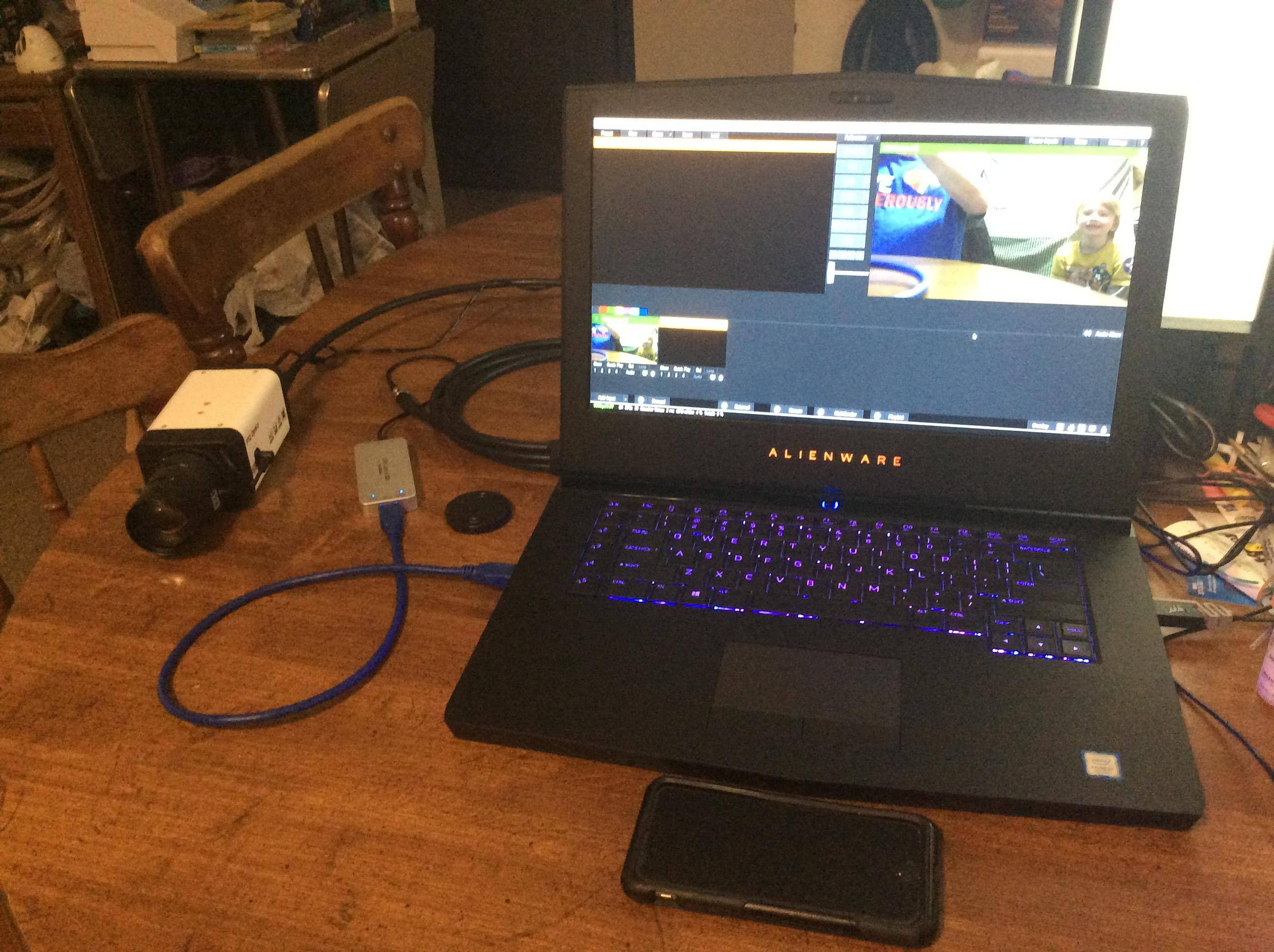 Laptop with a PTZOptics ZCam, click to load a larger version