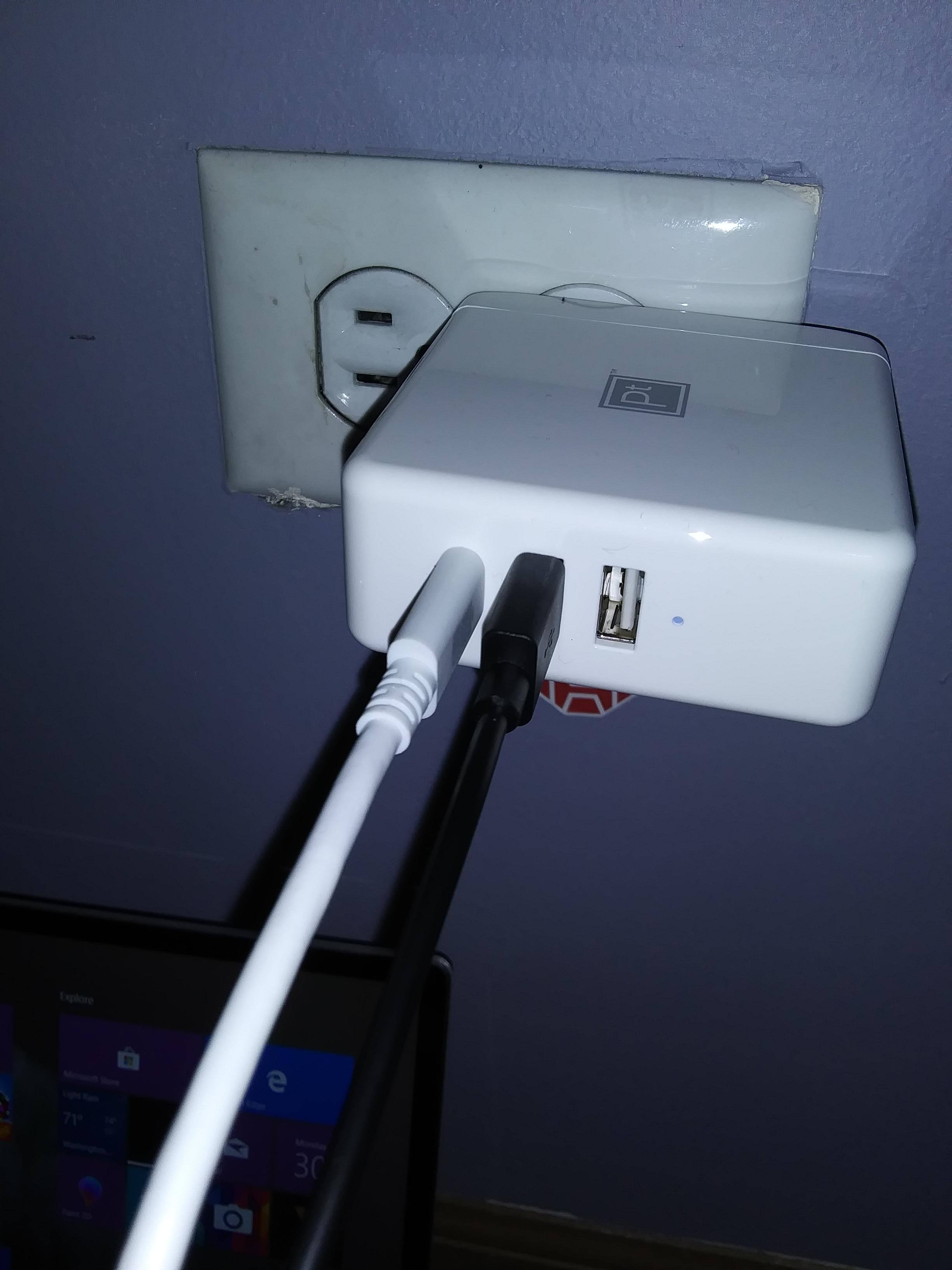 Two Devices being charged, click to load a larger version