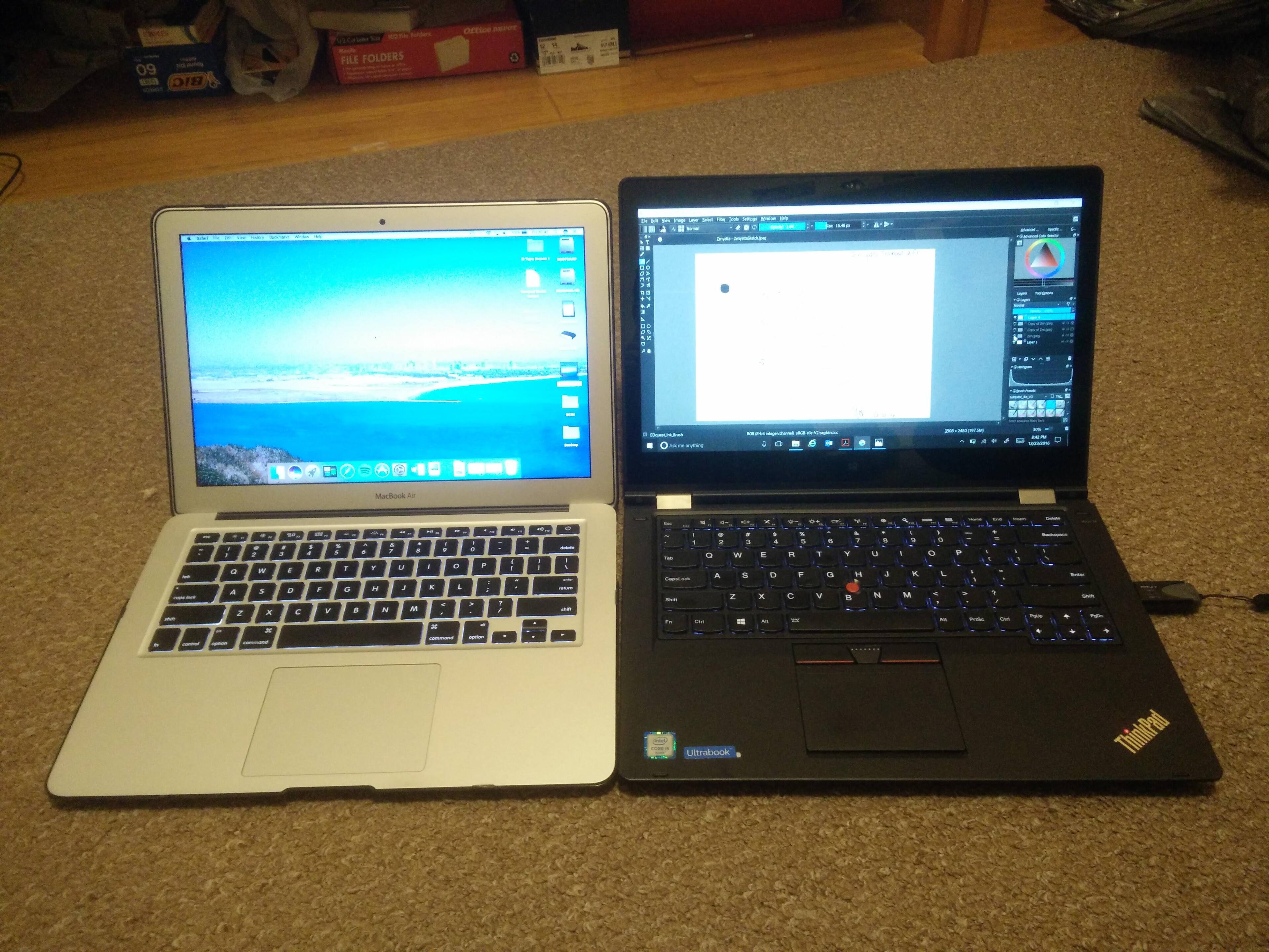 Right next to my 2012 MacBook Air 13, click to load a larger version