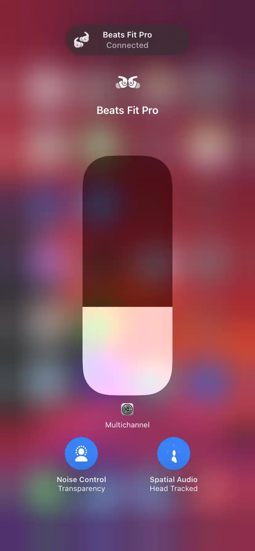 Press and Hold of Volume in Control Center, click to load a larger version