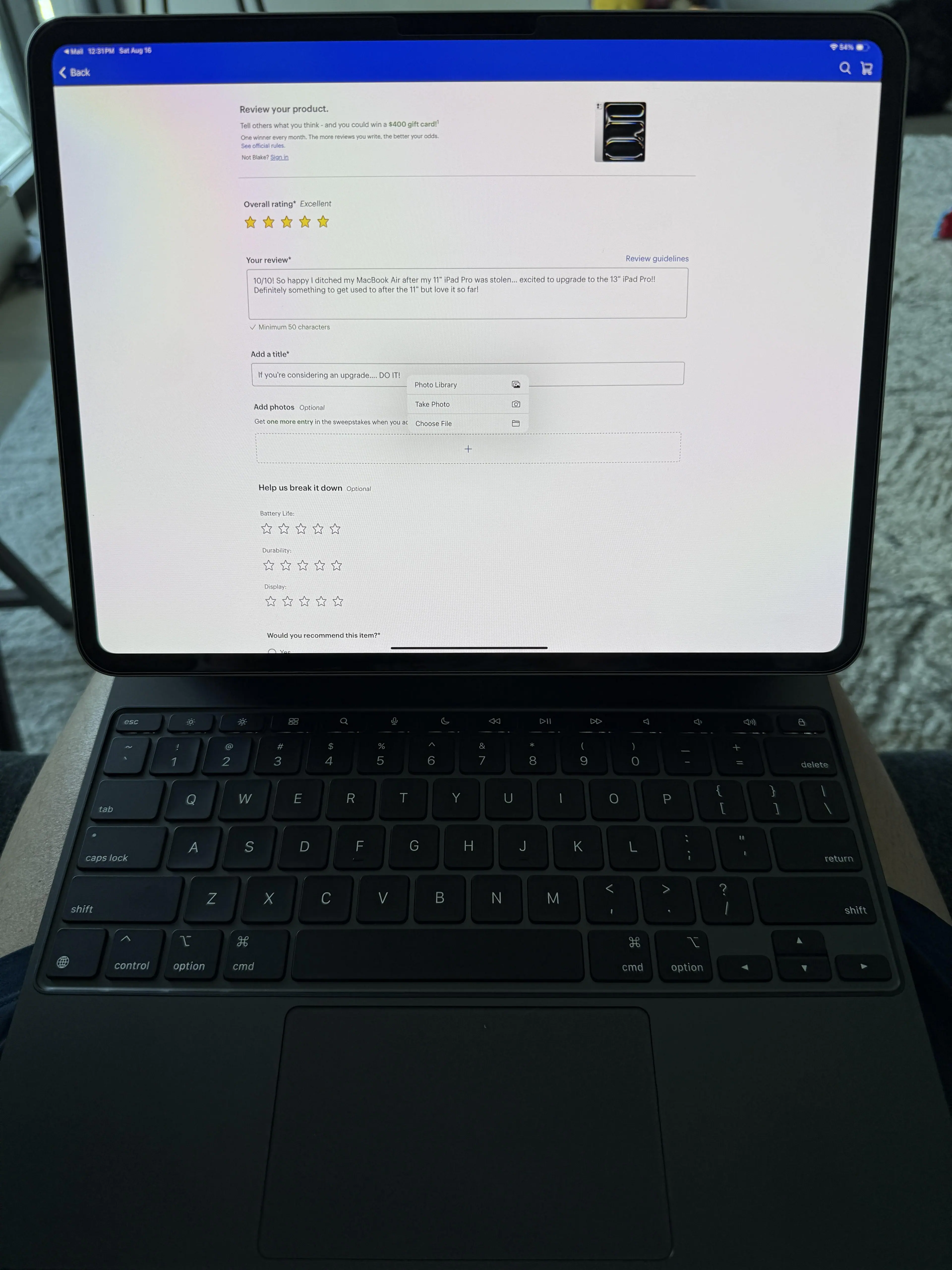 Customer provided, click to load a larger version